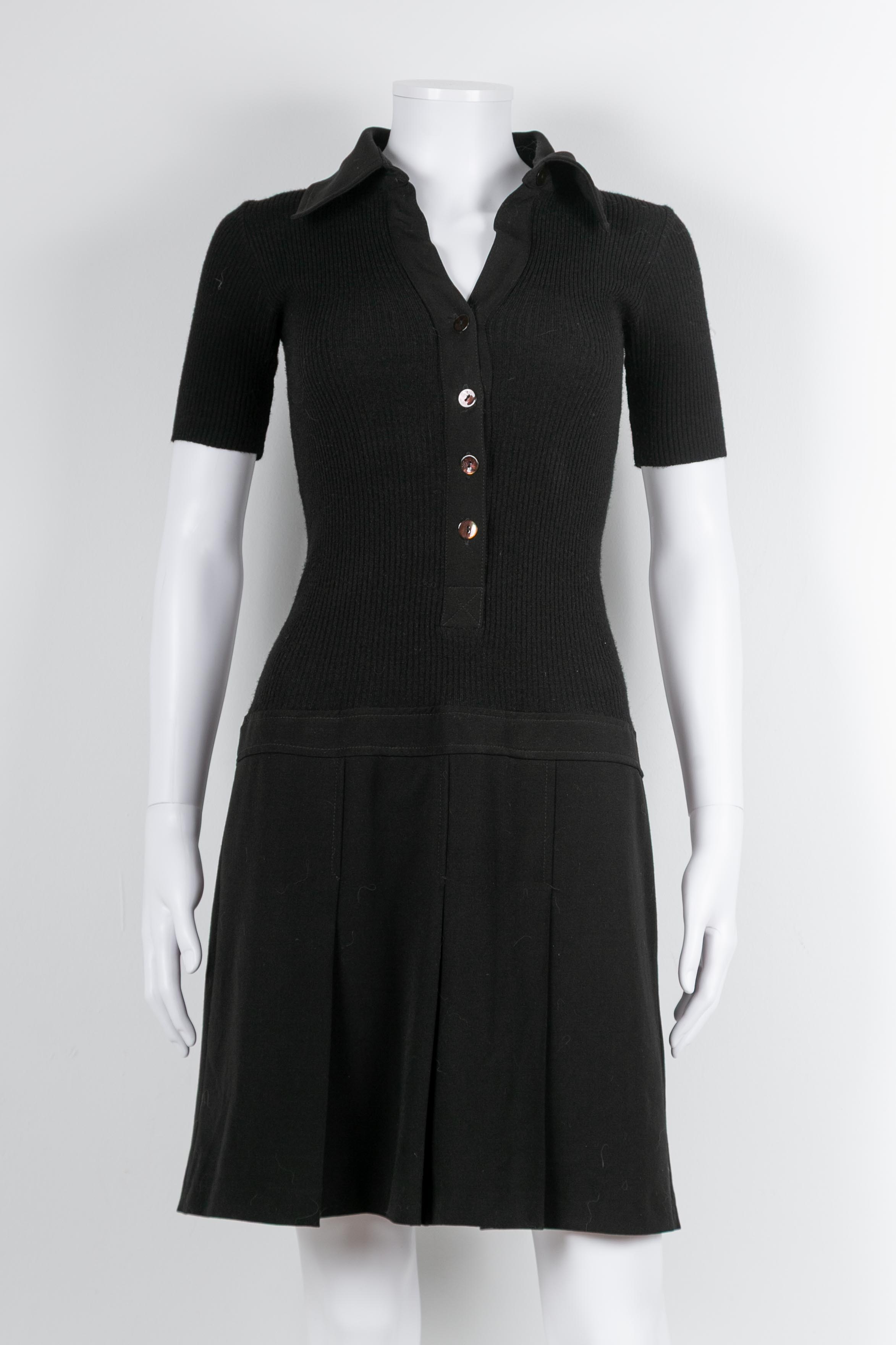 WOOL PLEATED DRESS