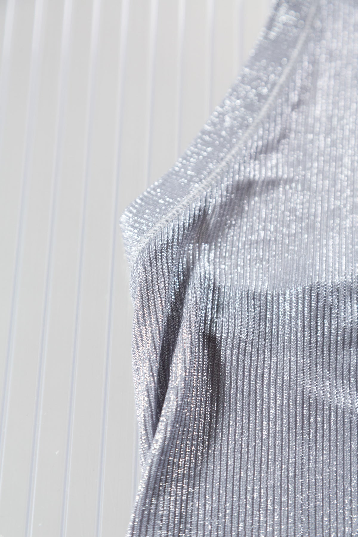 SILVER METALLIC VISCOSE TANK TOP