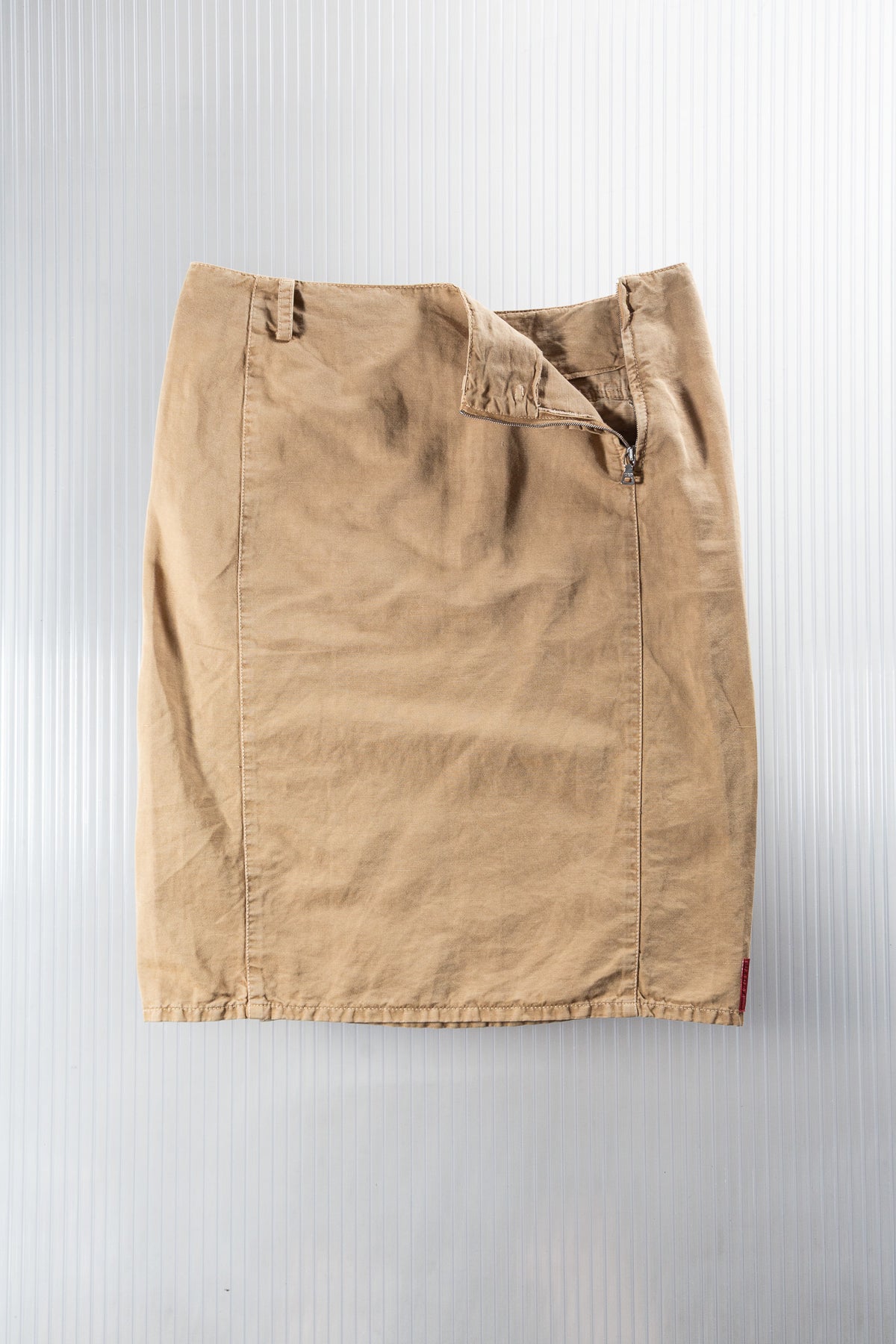 PRADA 2000S ZIP DETAIL MIDI SKIRT