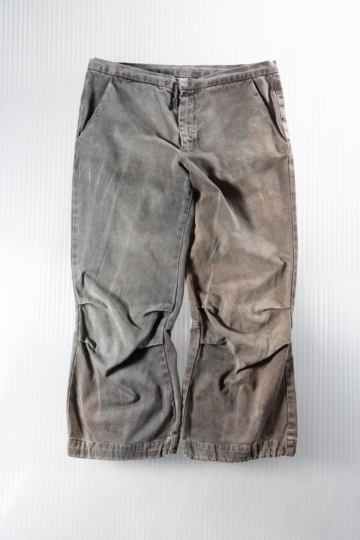 DIESEL DISTRESSED WIDE-LEG PANTS