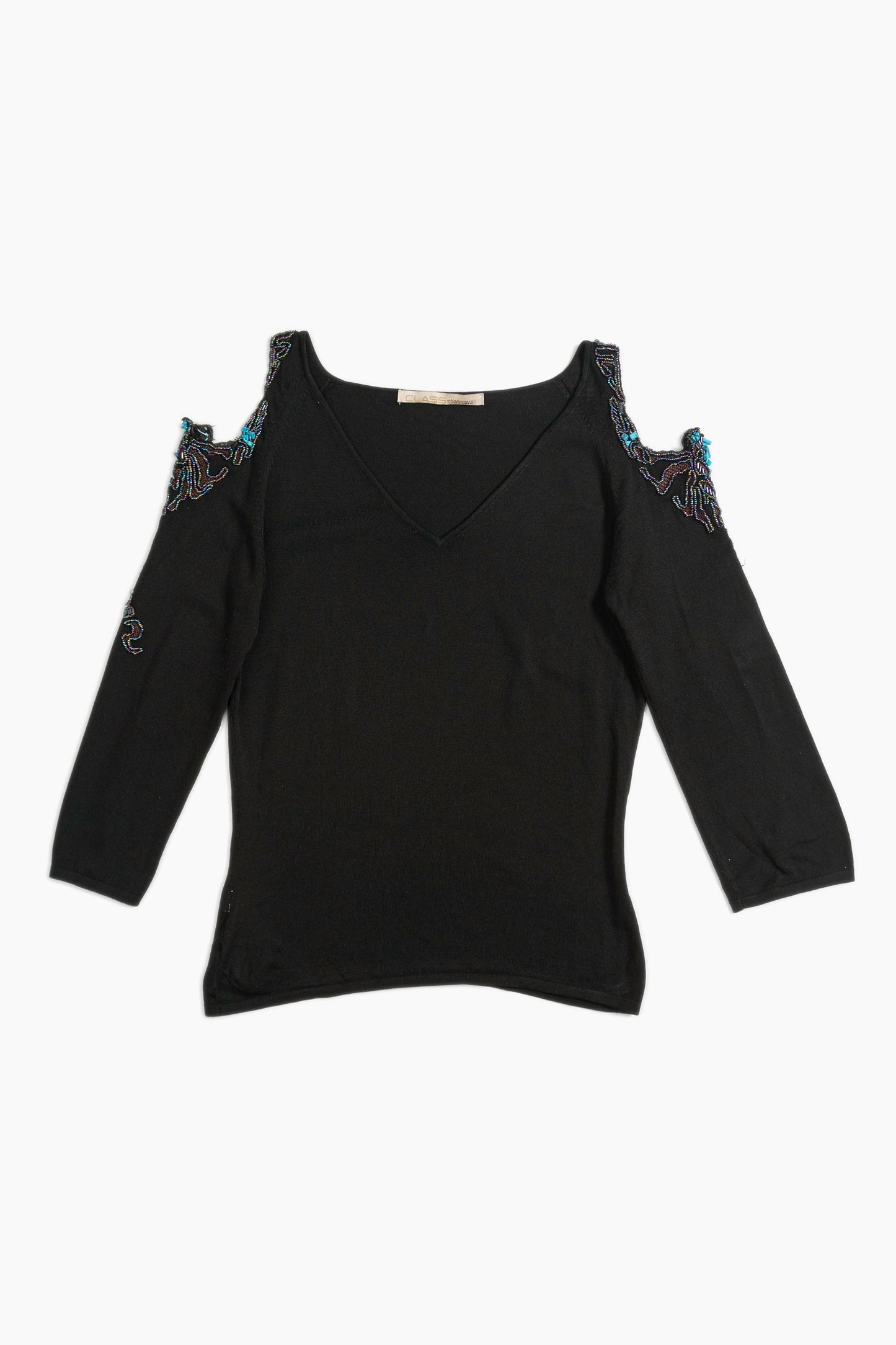 Roberto Cavalli Beaded Cut-out top