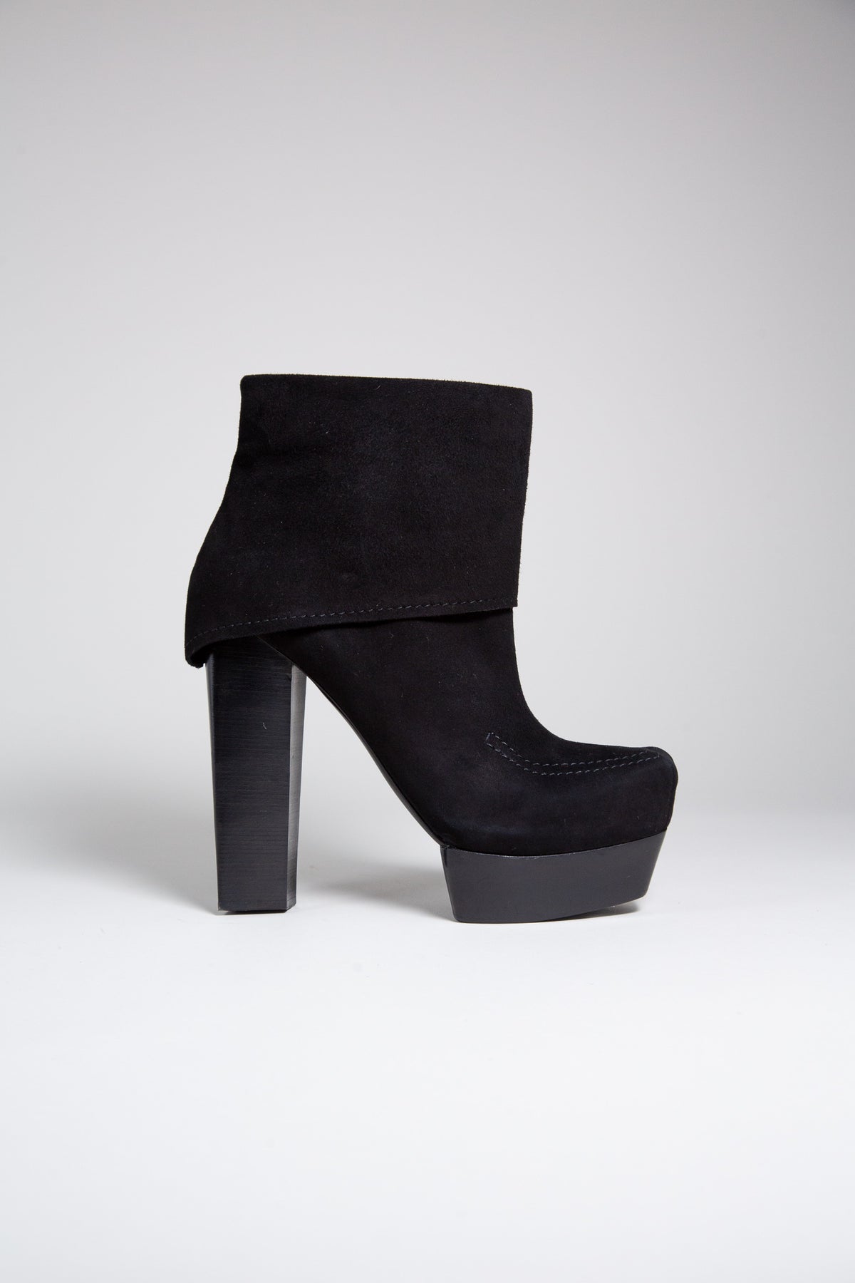 COSTUME NATIONAL SUEDE PLATFORM ANKLE BOOTS