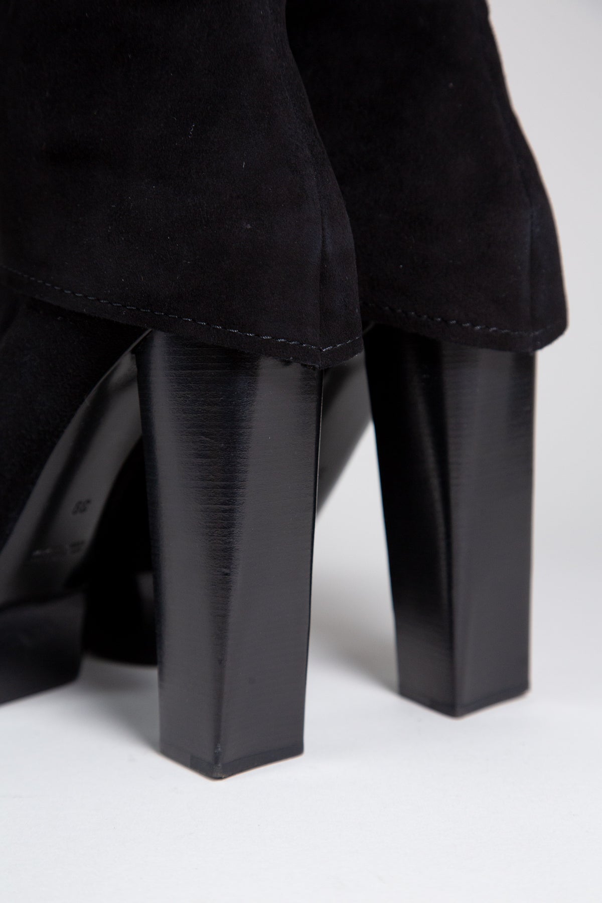 COSTUME NATIONAL SUEDE PLATFORM ANKLE BOOTS