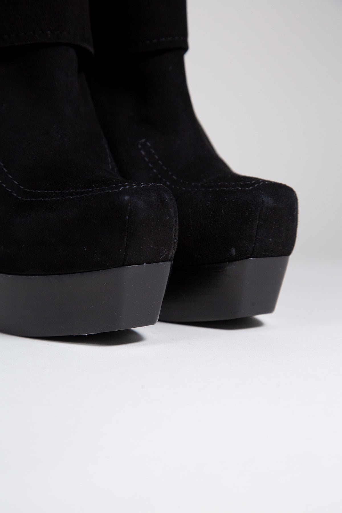 COSTUME NATIONAL SUEDE PLATFORM ANKLE BOOTS