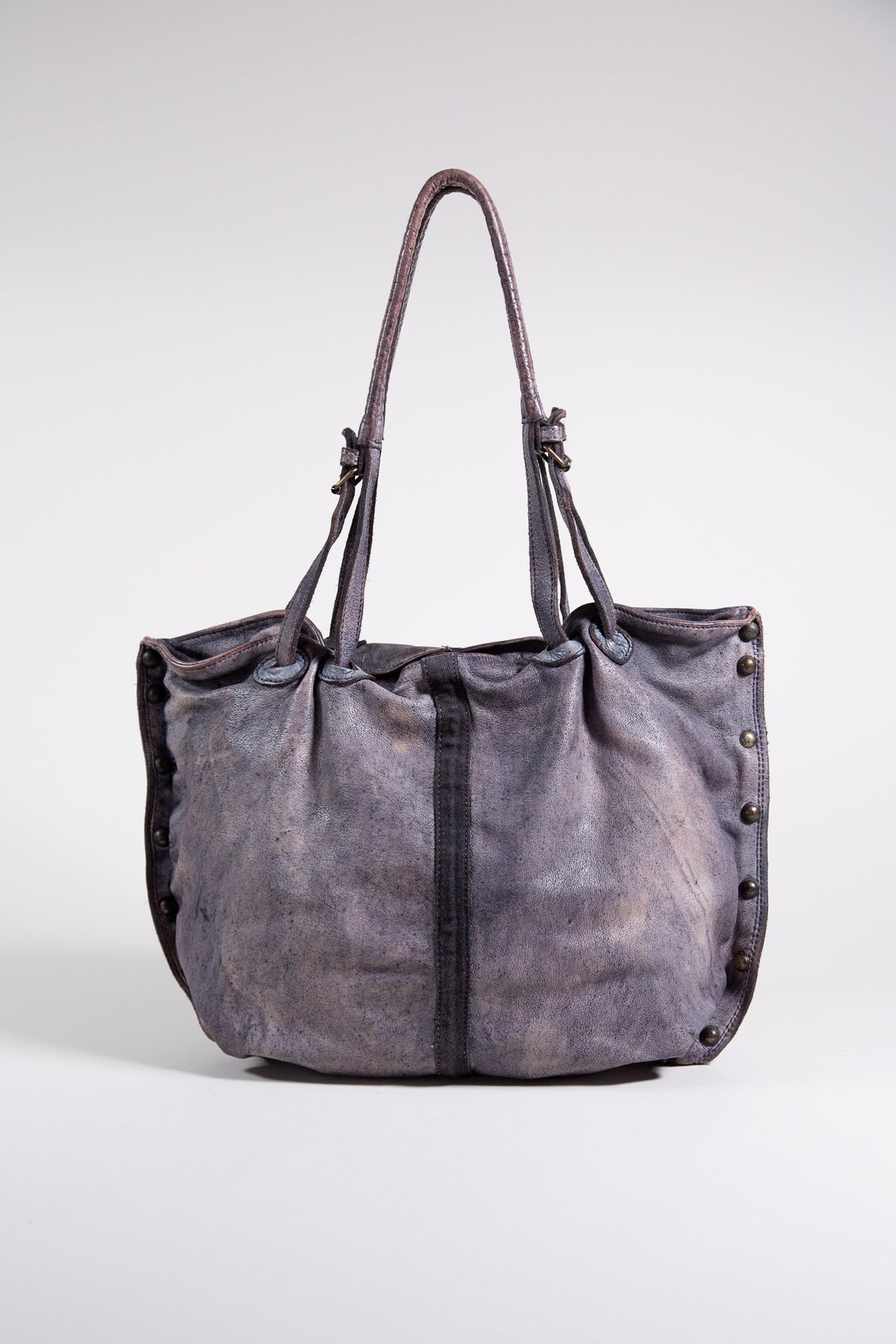 DUSTY MAUVE LEATHER SLOUCHY TOTE BAG