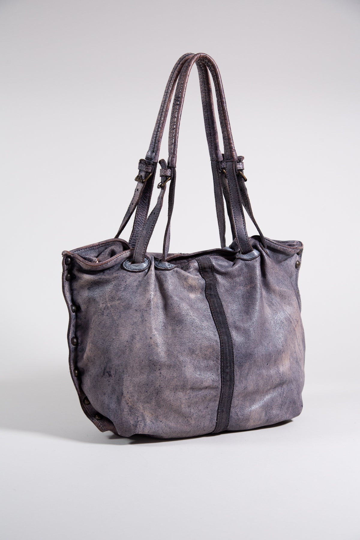 DUSTY MAUVE LEATHER SLOUCHY TOTE BAG