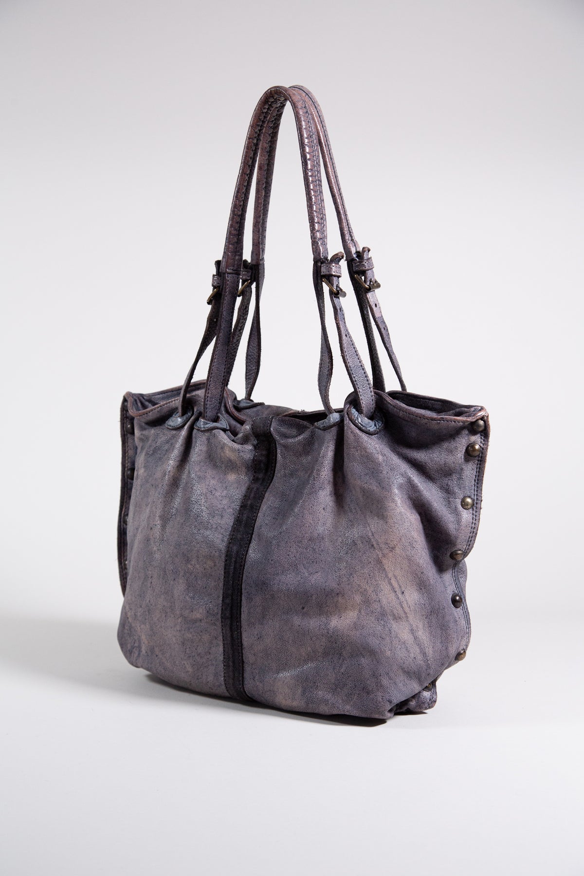 DUSTY MAUVE LEATHER SLOUCHY TOTE BAG