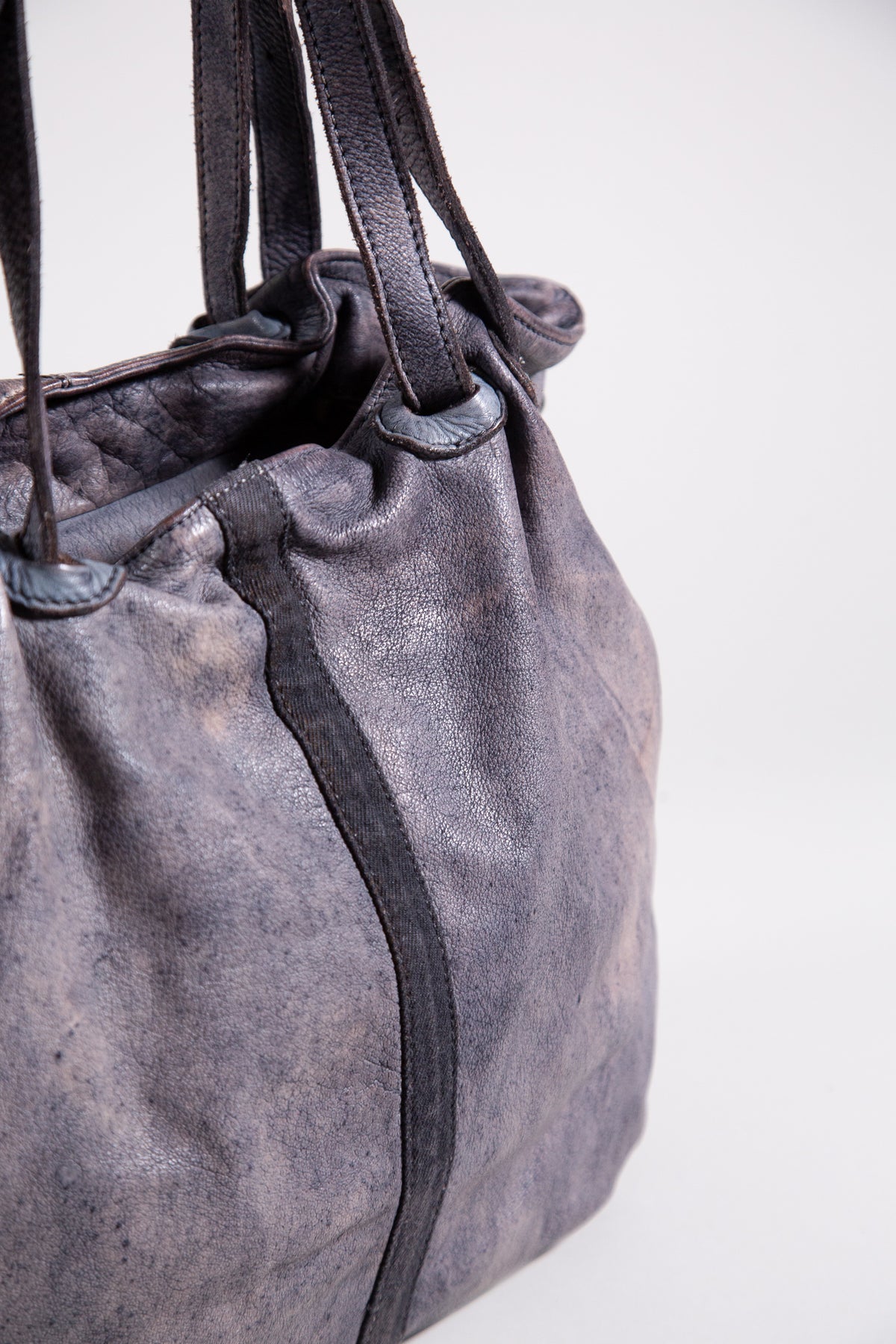 DUSTY MAUVE LEATHER SLOUCHY TOTE BAG