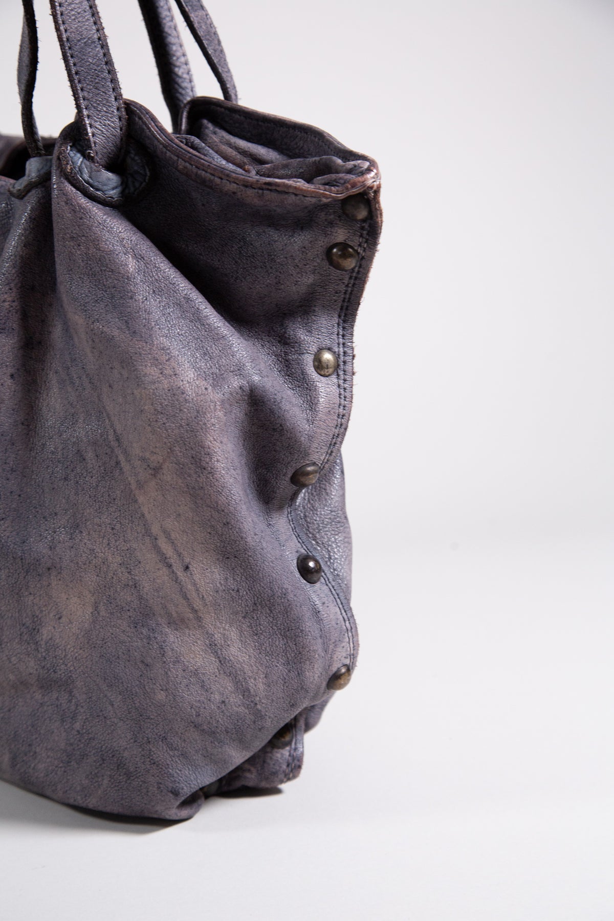 DUSTY MAUVE LEATHER SLOUCHY TOTE BAG