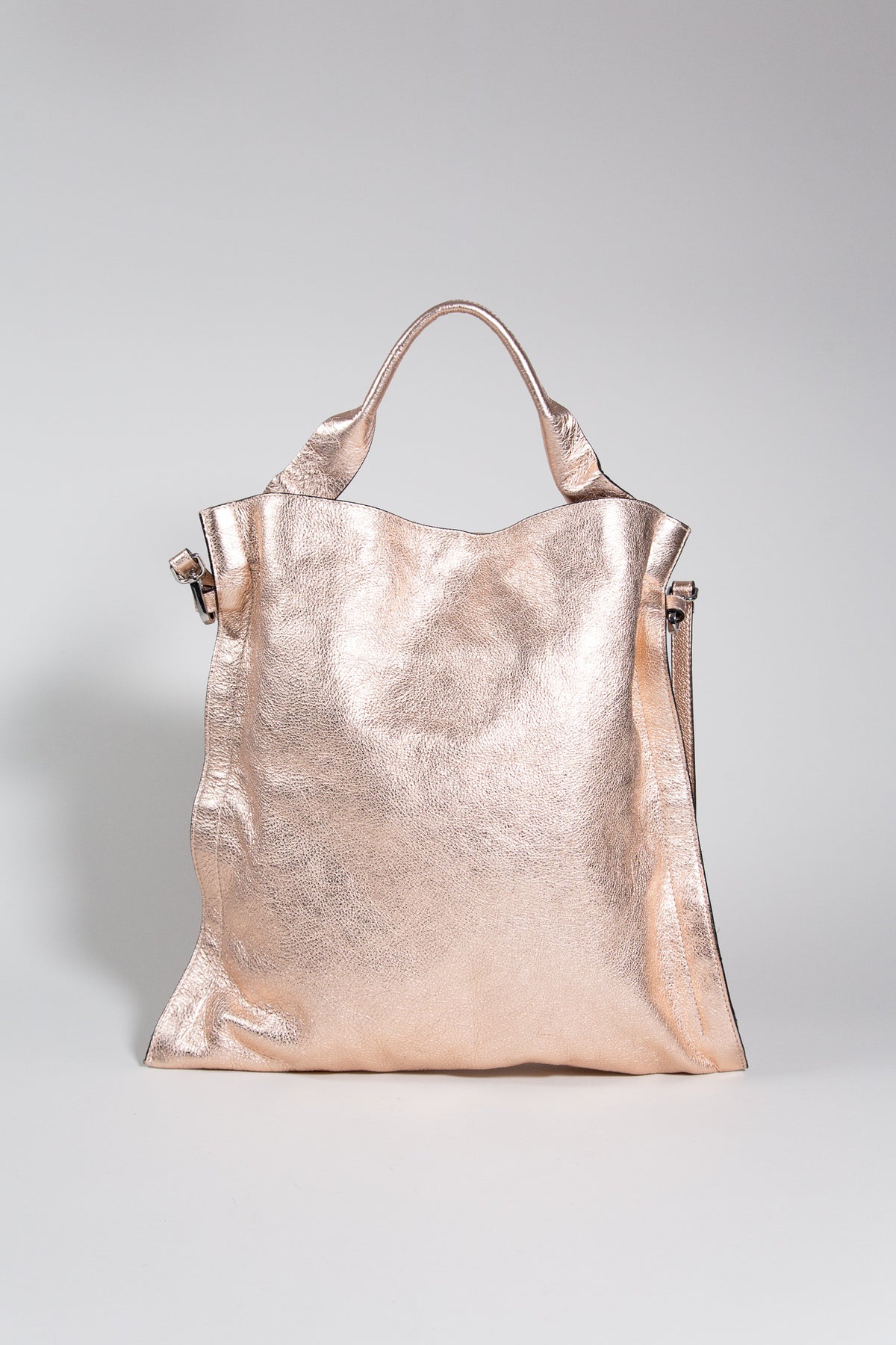 INTREND METALLIC BRONZE LEATHER SHOULDER BAG