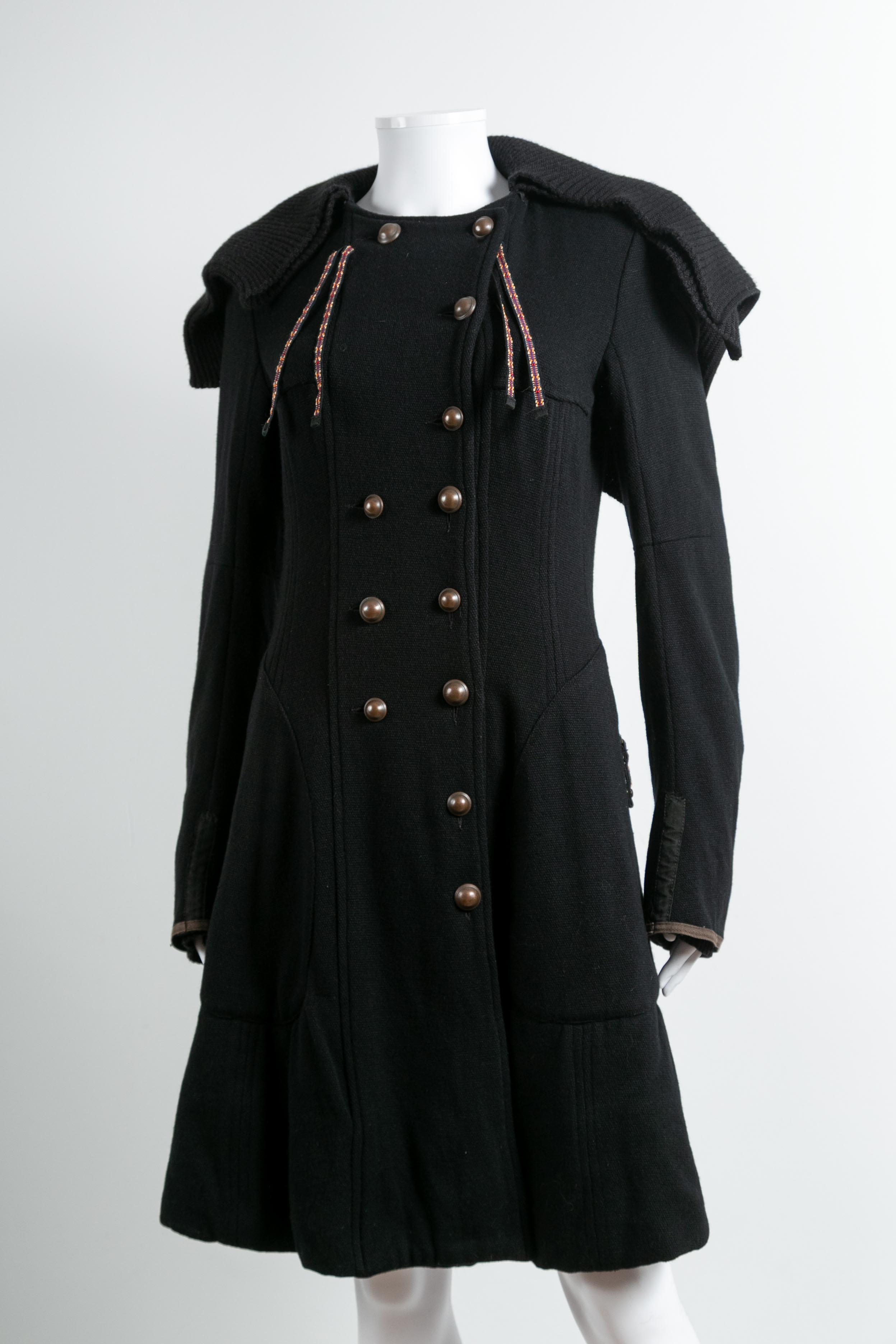 WOOL SCARFED COAT