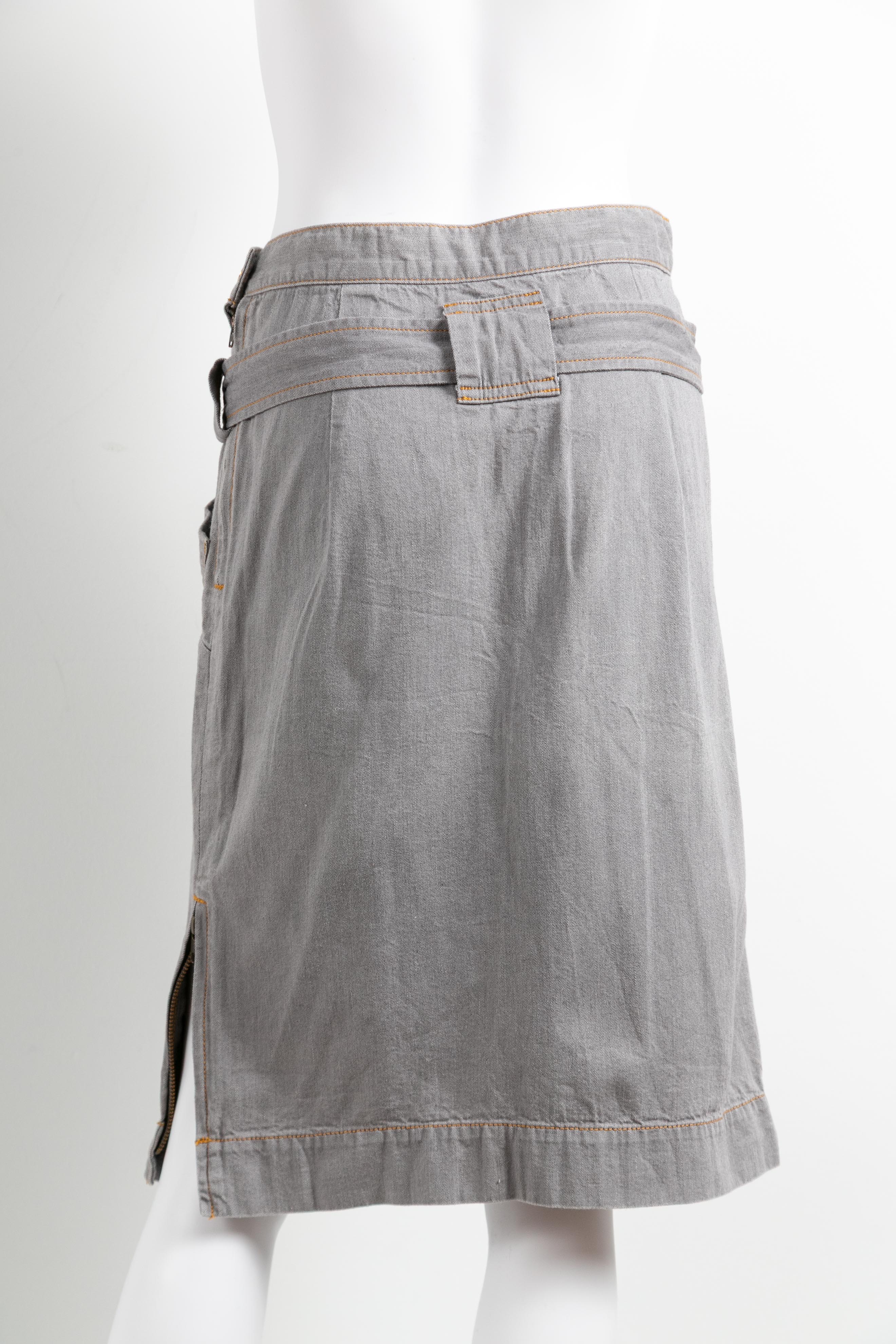 BELTED DENIM SKIRT