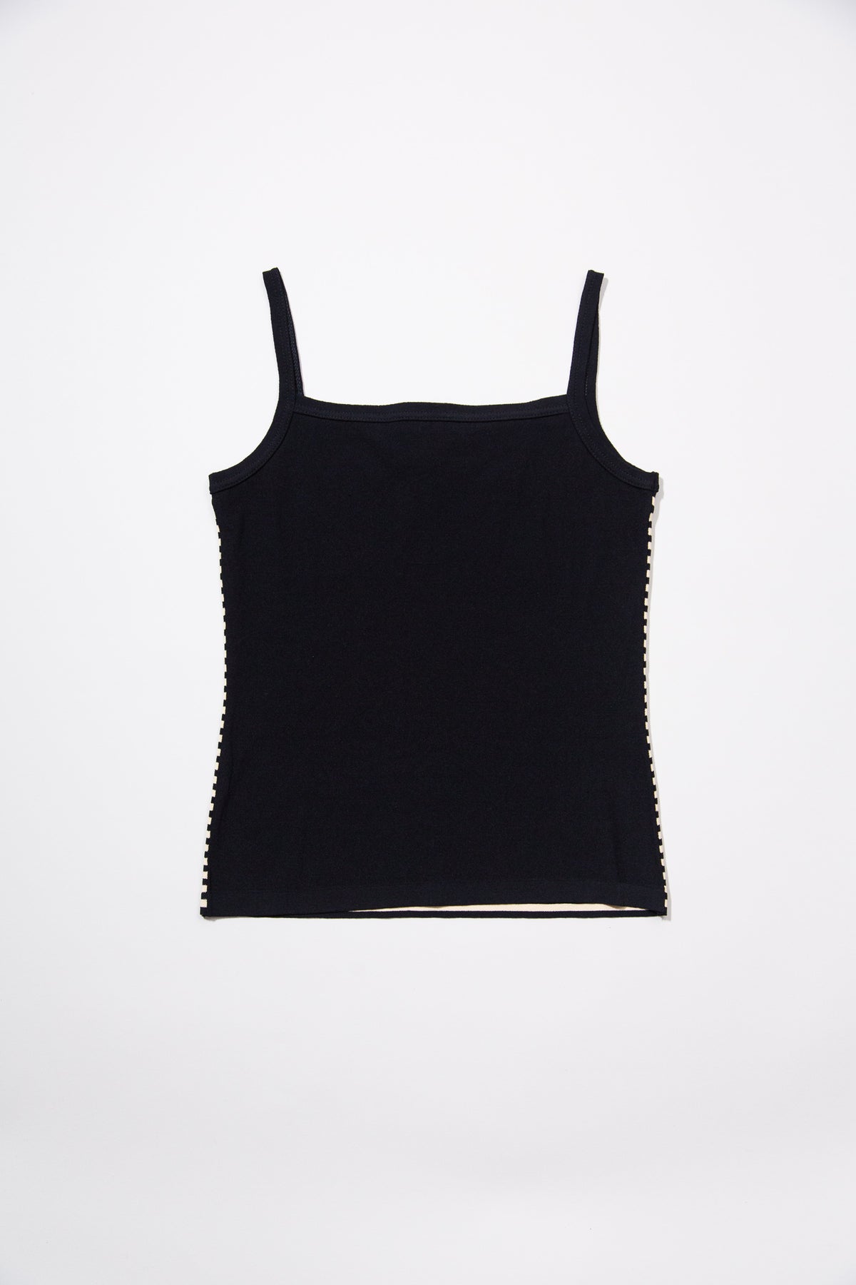 BLACK & CREAM STRIPED ORNAMENTAL PRINT CAMISOLE TOP