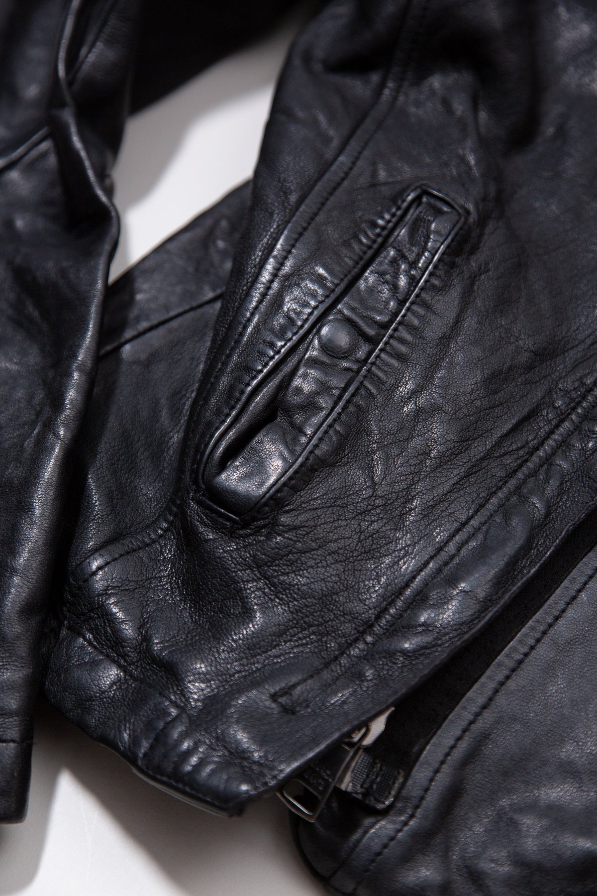 GIORGIO BRATO BLACK ASYMMETRIC LEATHER JACKET