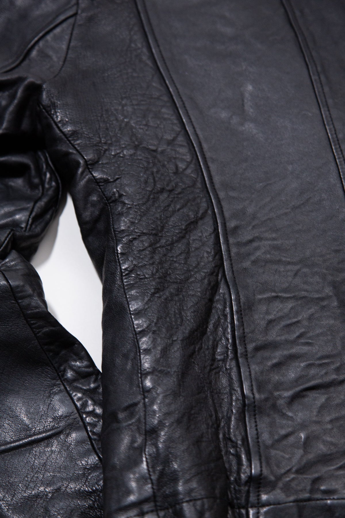 GIORGIO BRATO BLACK ASYMMETRIC LEATHER JACKET