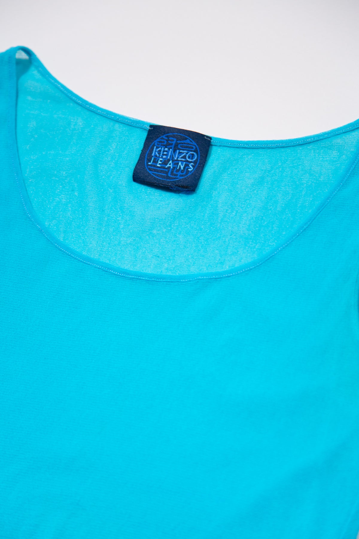 KENZO TURQUOISE SHEER TANK TOP