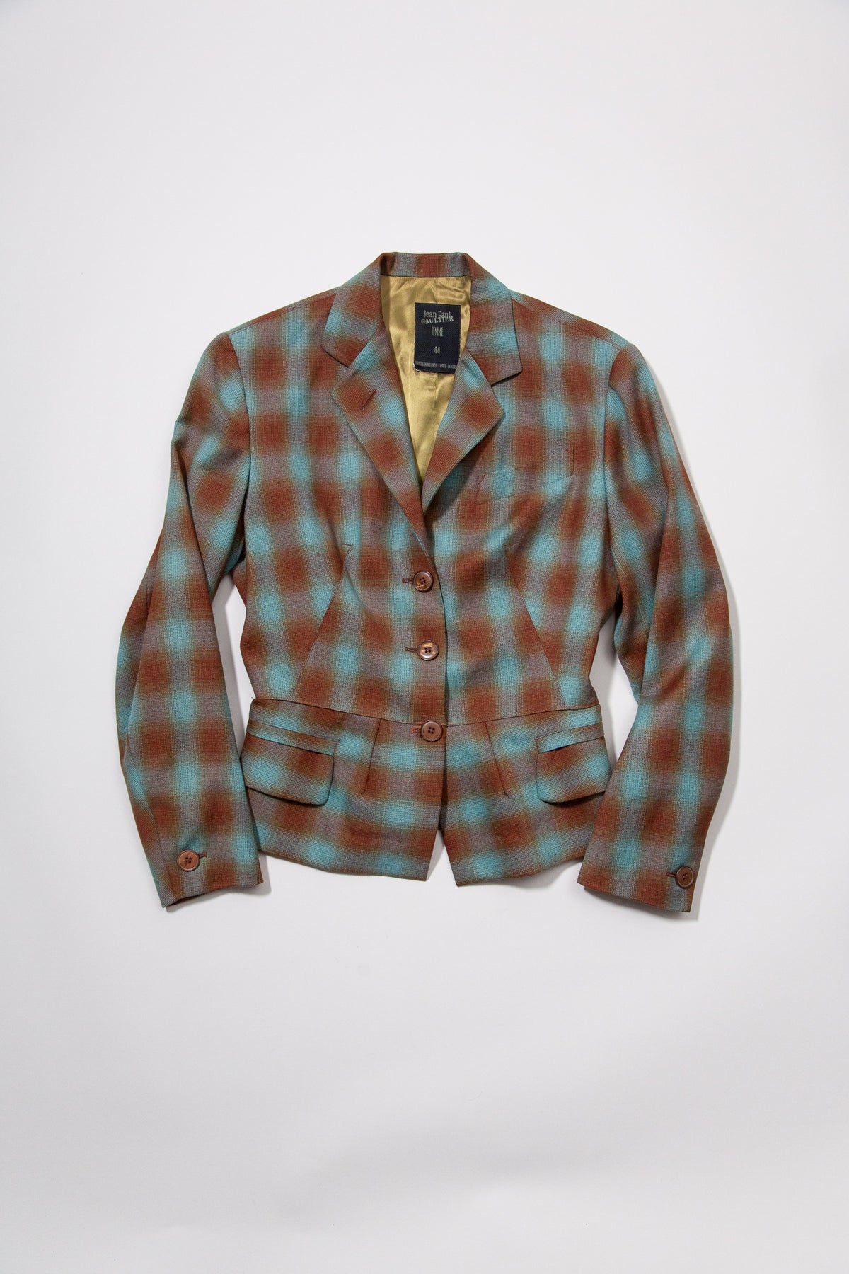 JEAN PAUL GAULTIER FW1991 RUST PLAID BLAZER