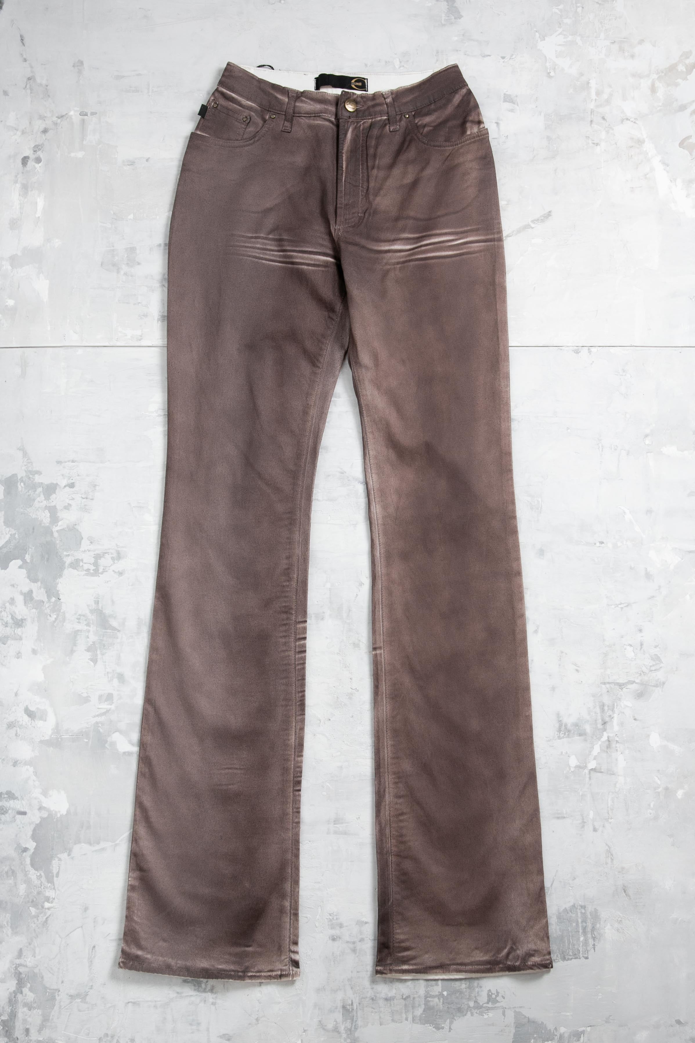 2000s BROWN WAX PANTS