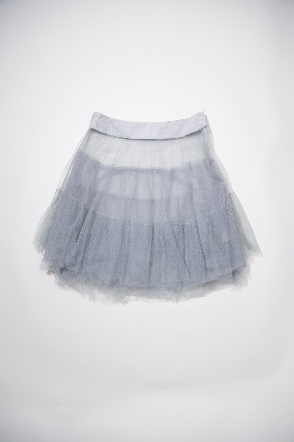 GRAY LAYERED TUTU TULLE SKIRT
