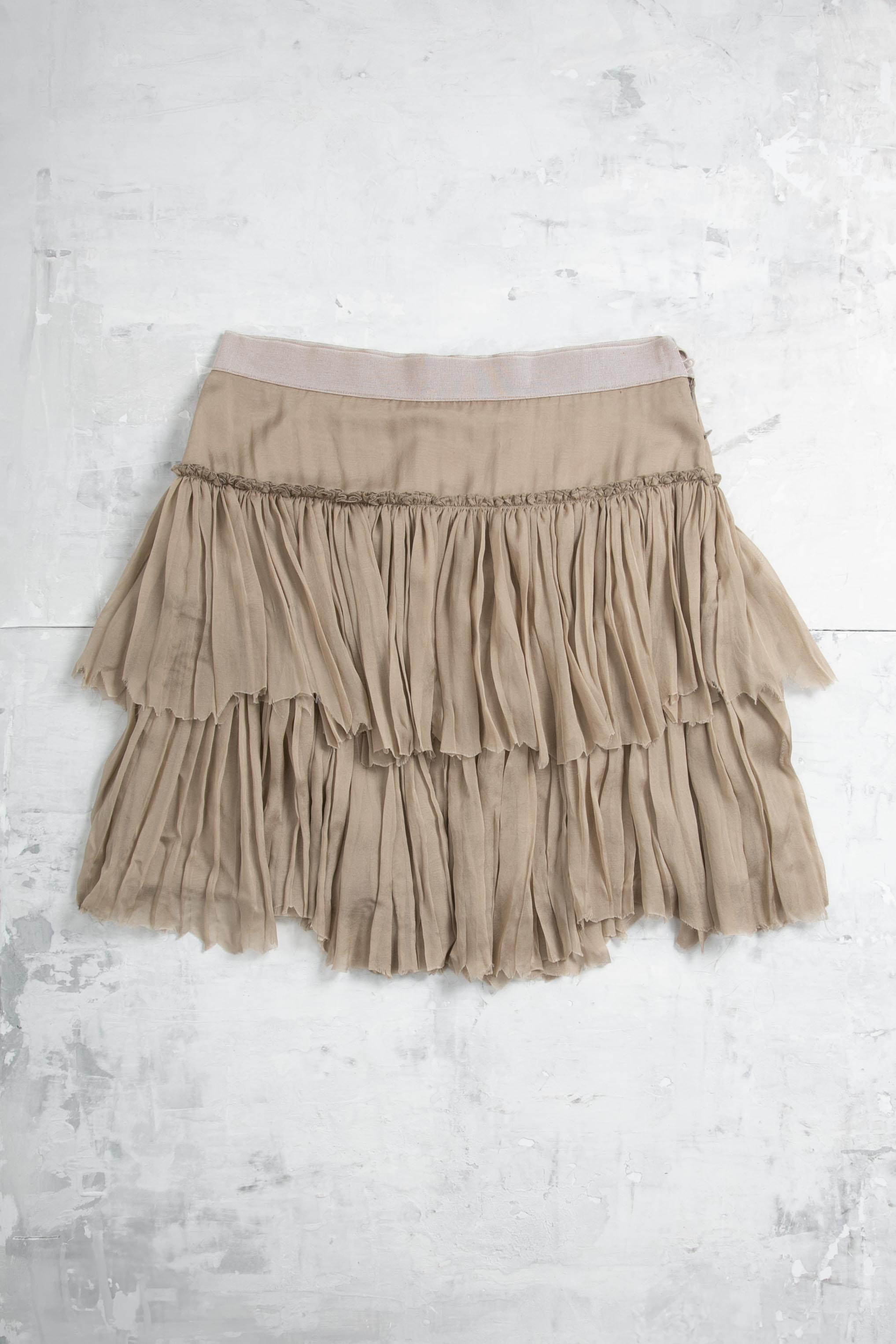 SILK RUFFLES LAYERS SKIRT