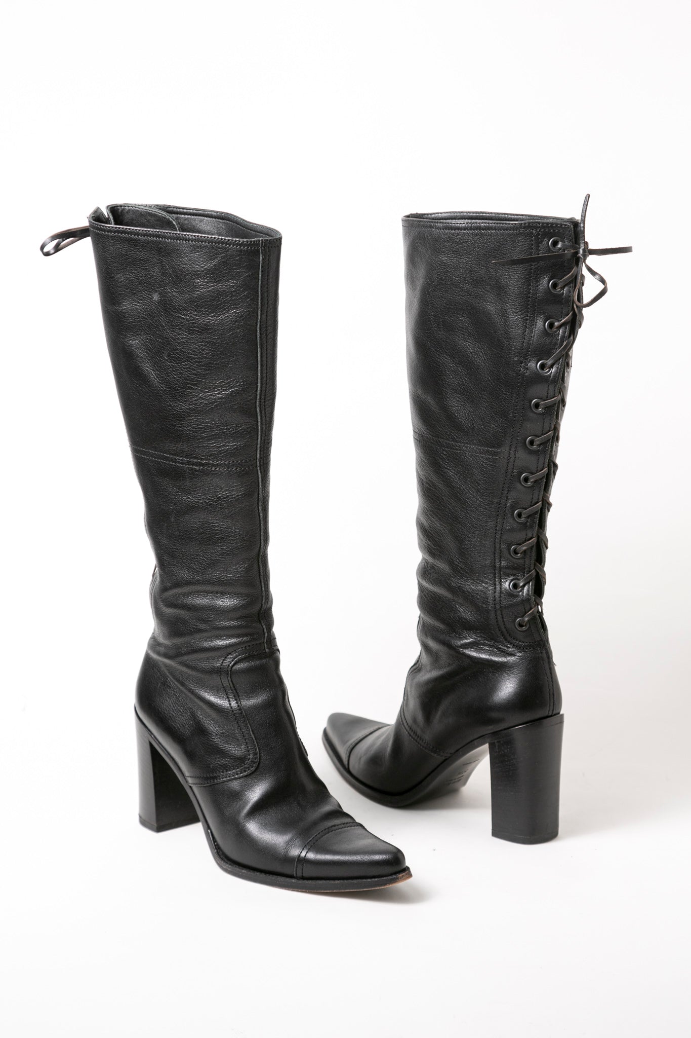 Miu Miu Lace-up Knee Boots