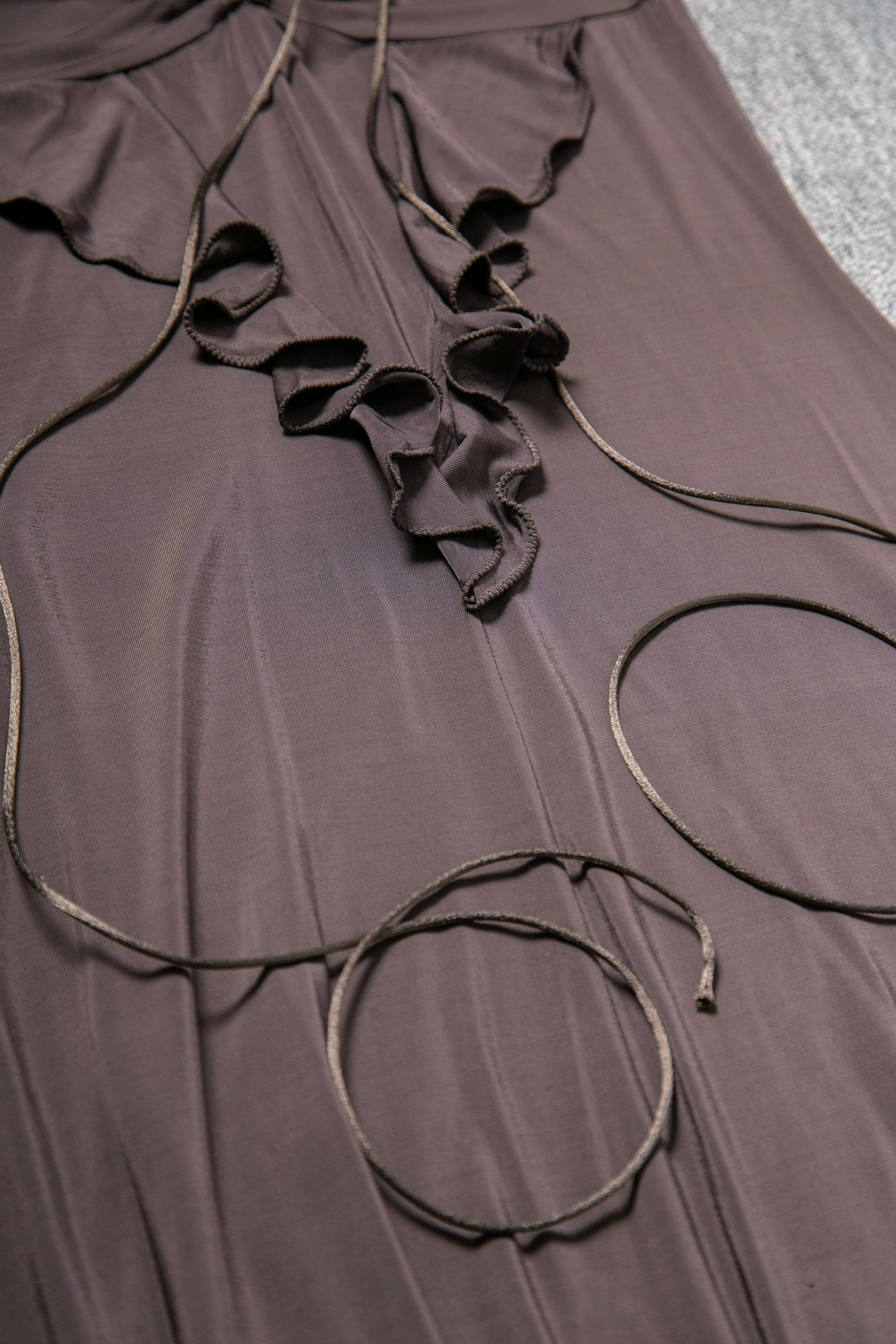 RUFFLES VISCOSE STAPELESS DRESS