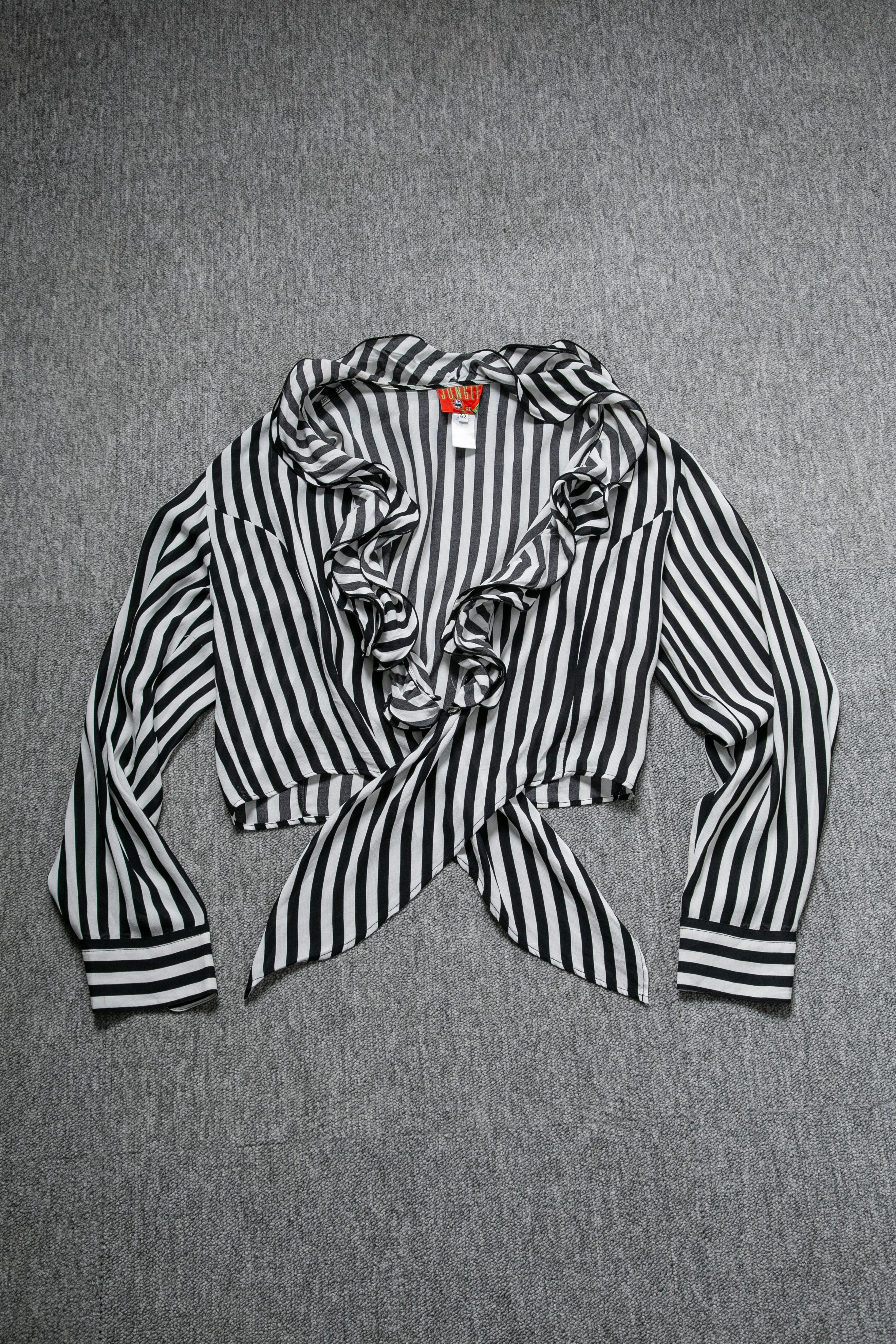 90S STRIPED RUFFLES TOP
