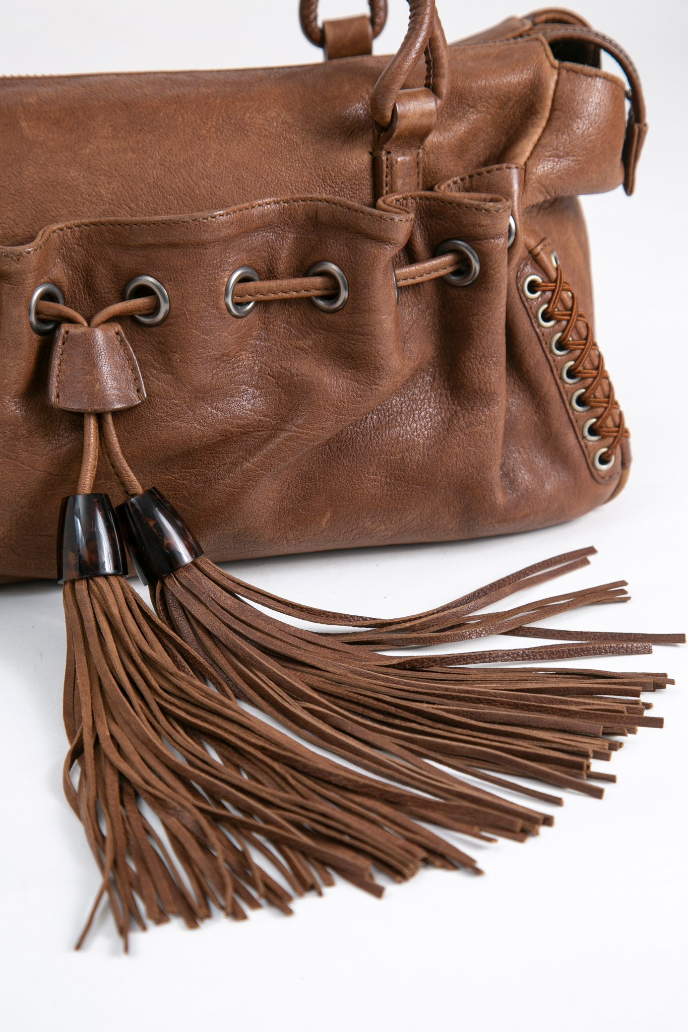 Giorgio Armani Leather Tassel Tote bag