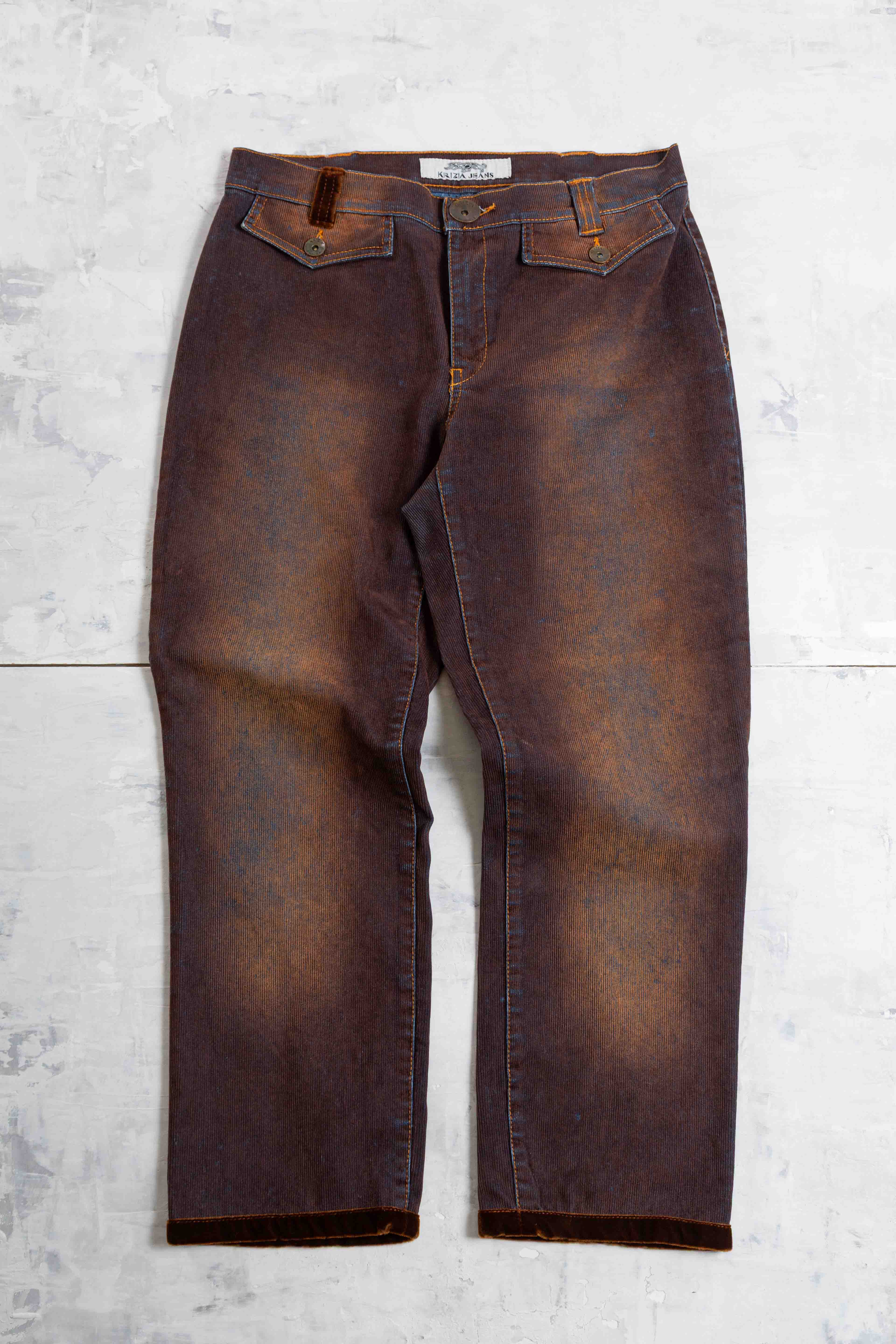 WASHED RUSTY VELVET PANTS