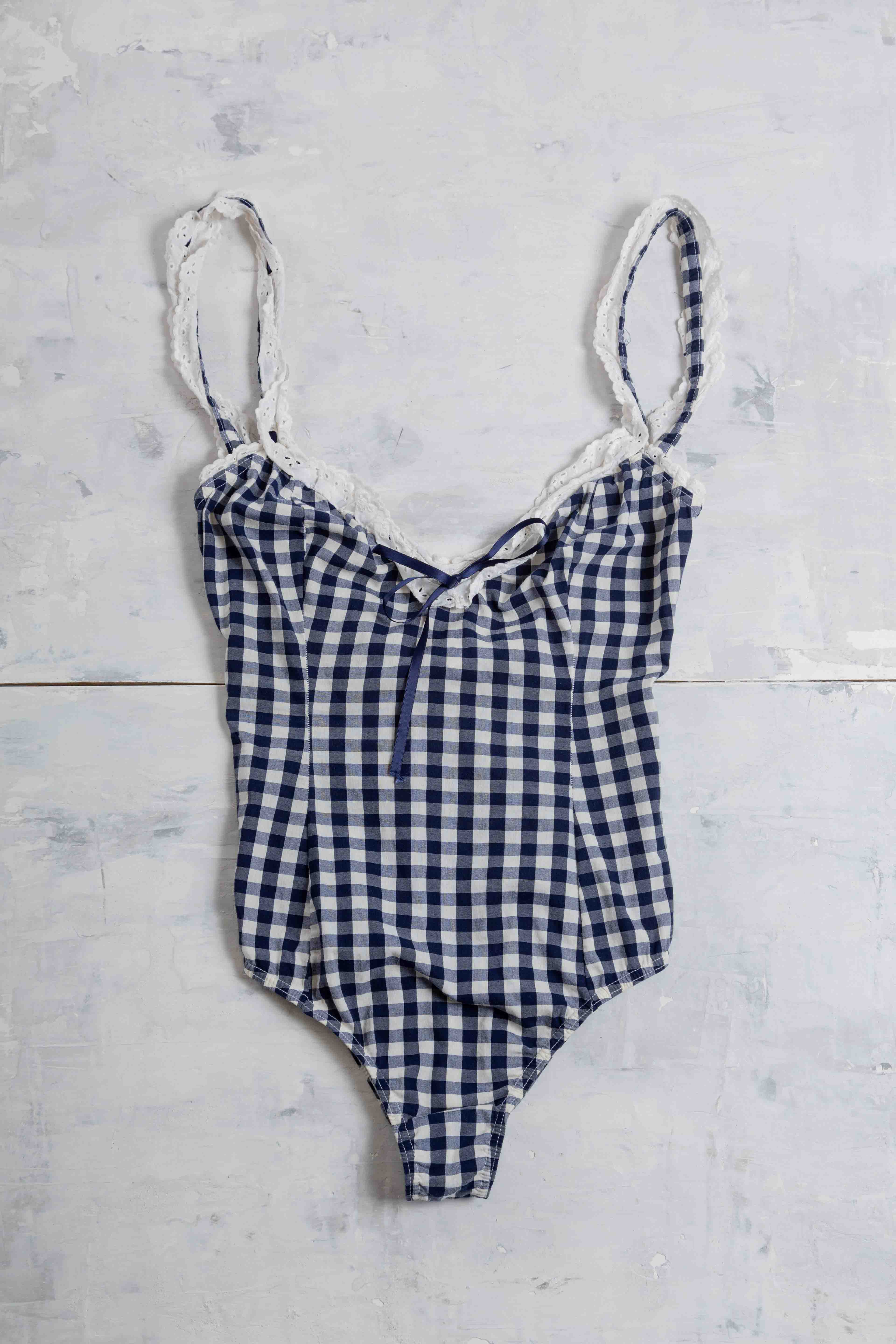 EARLY 90S GINGHAM PRINTED LEOTARD