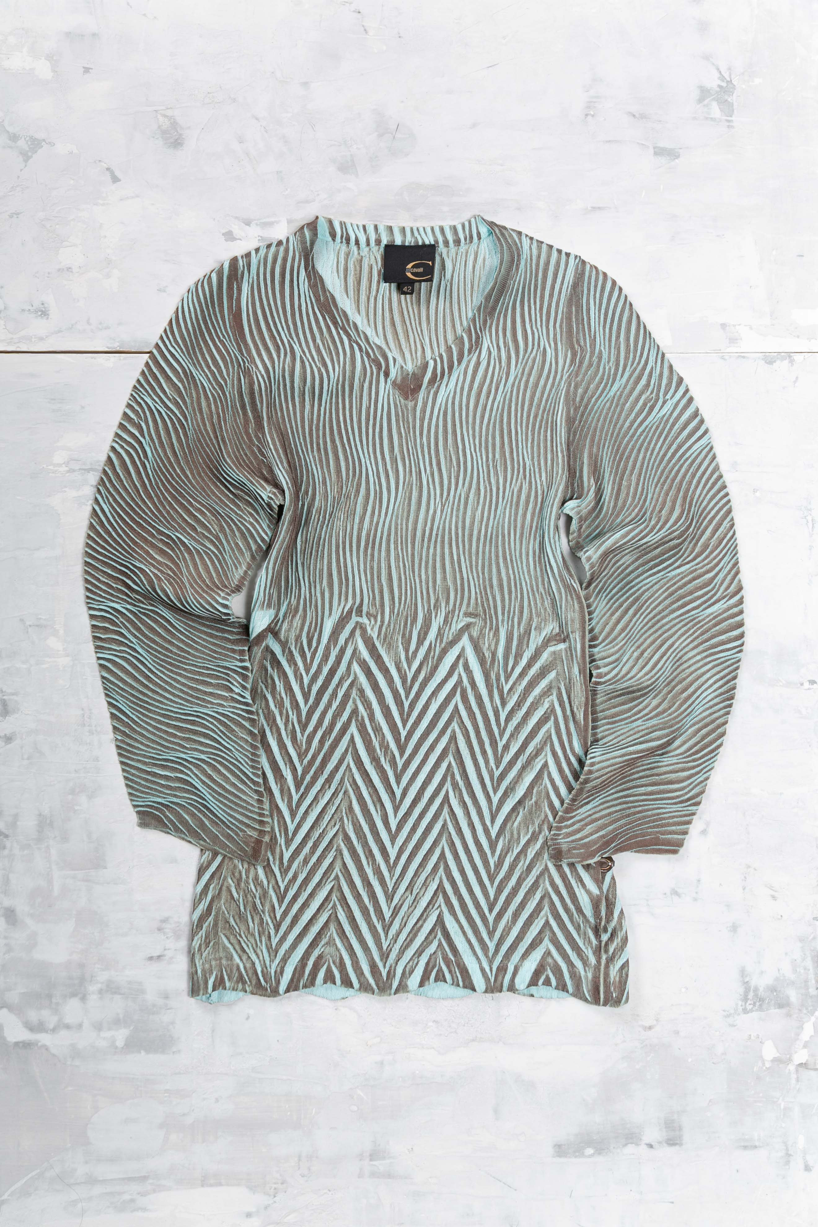 00S BLUE ZEBRA KNIT TOP