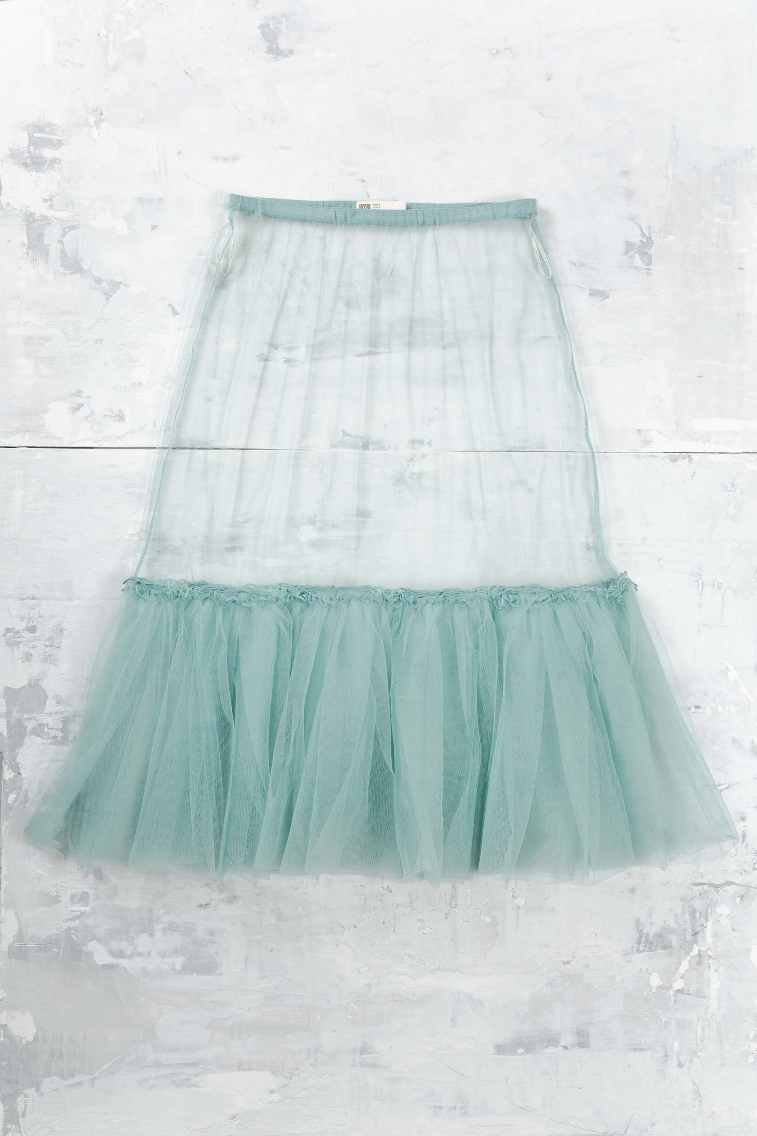 BLUE MESH TULLE SKIRT