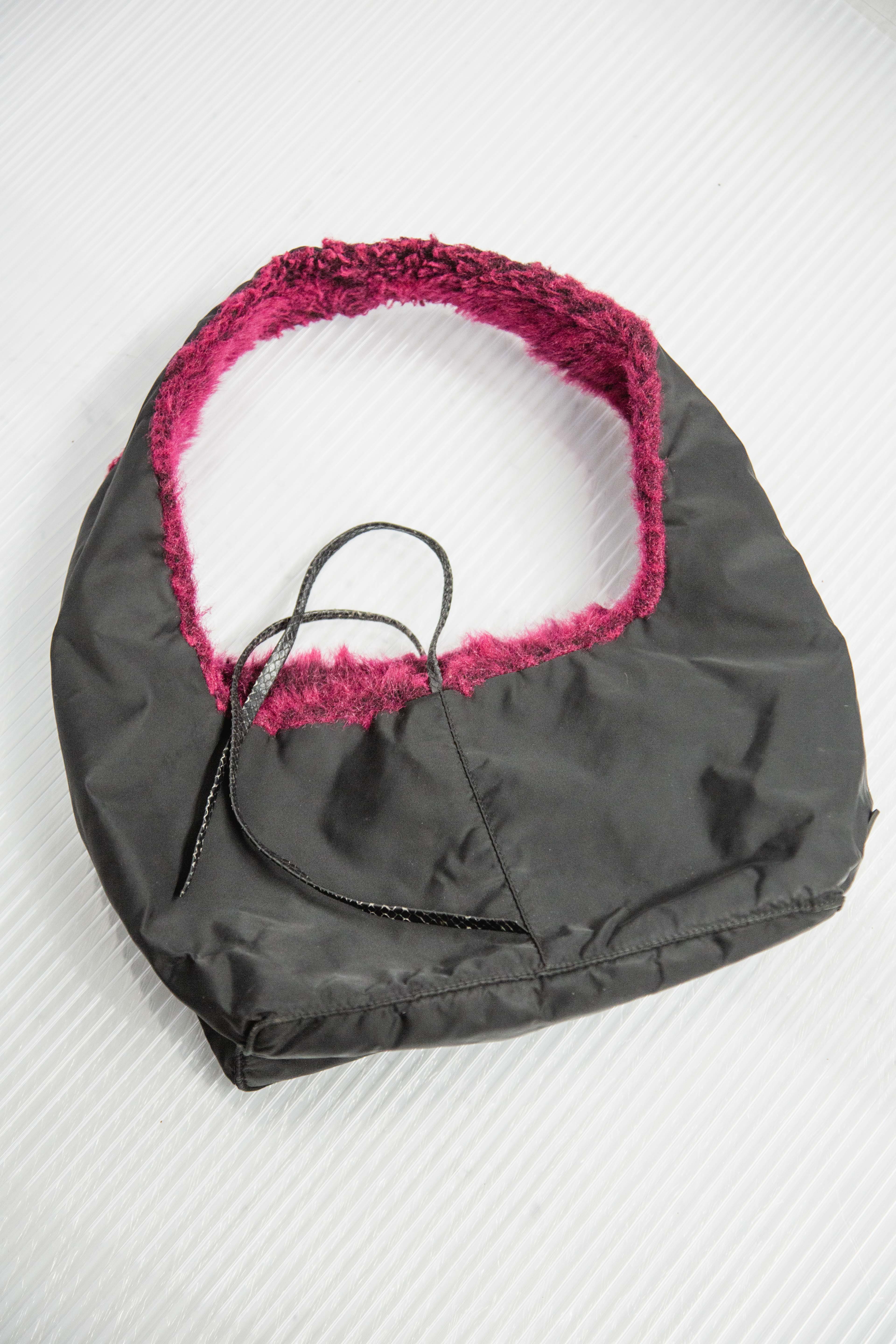 REVERSIBLE PINK FUR BAG