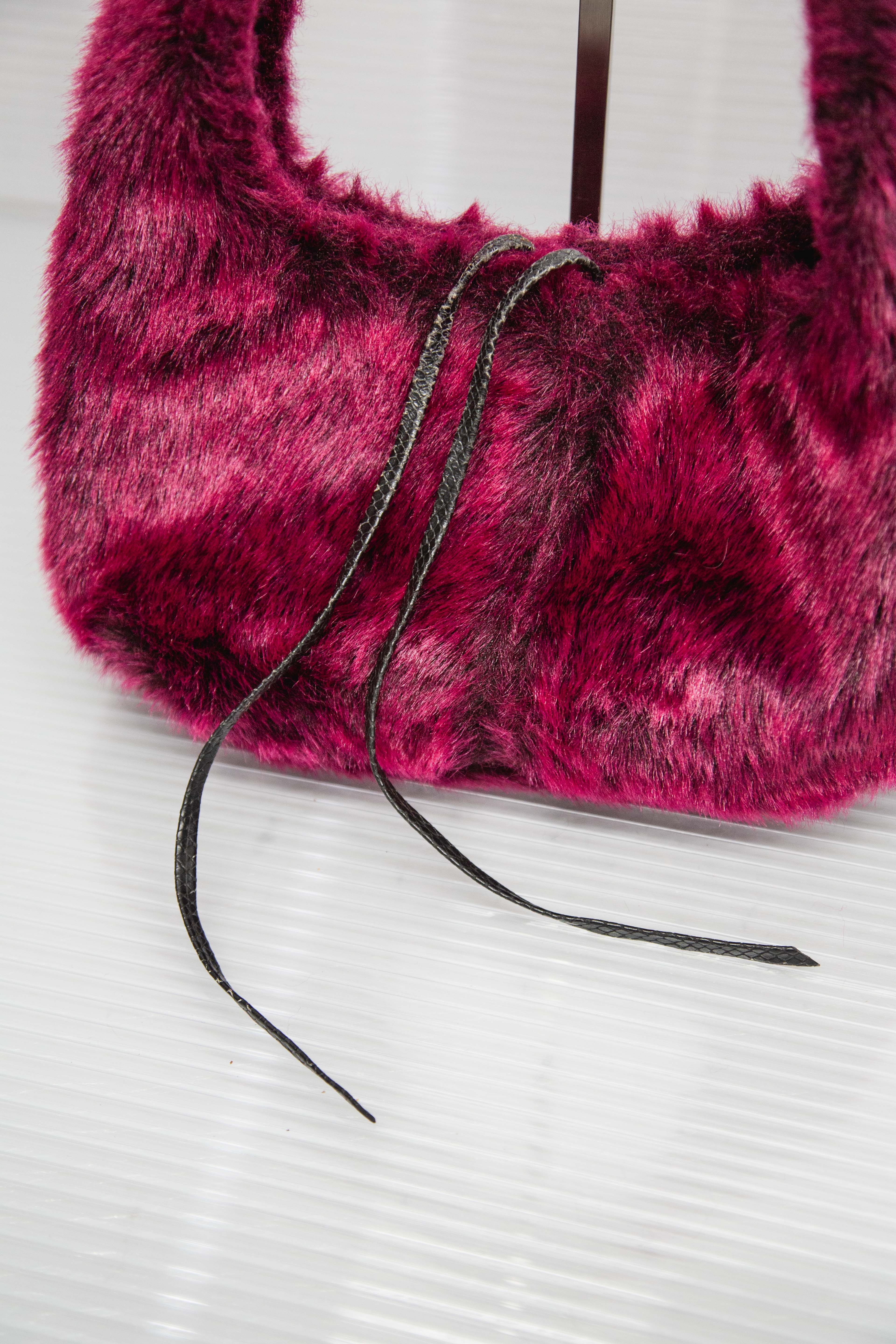 REVERSIBLE PINK FUR BAG
