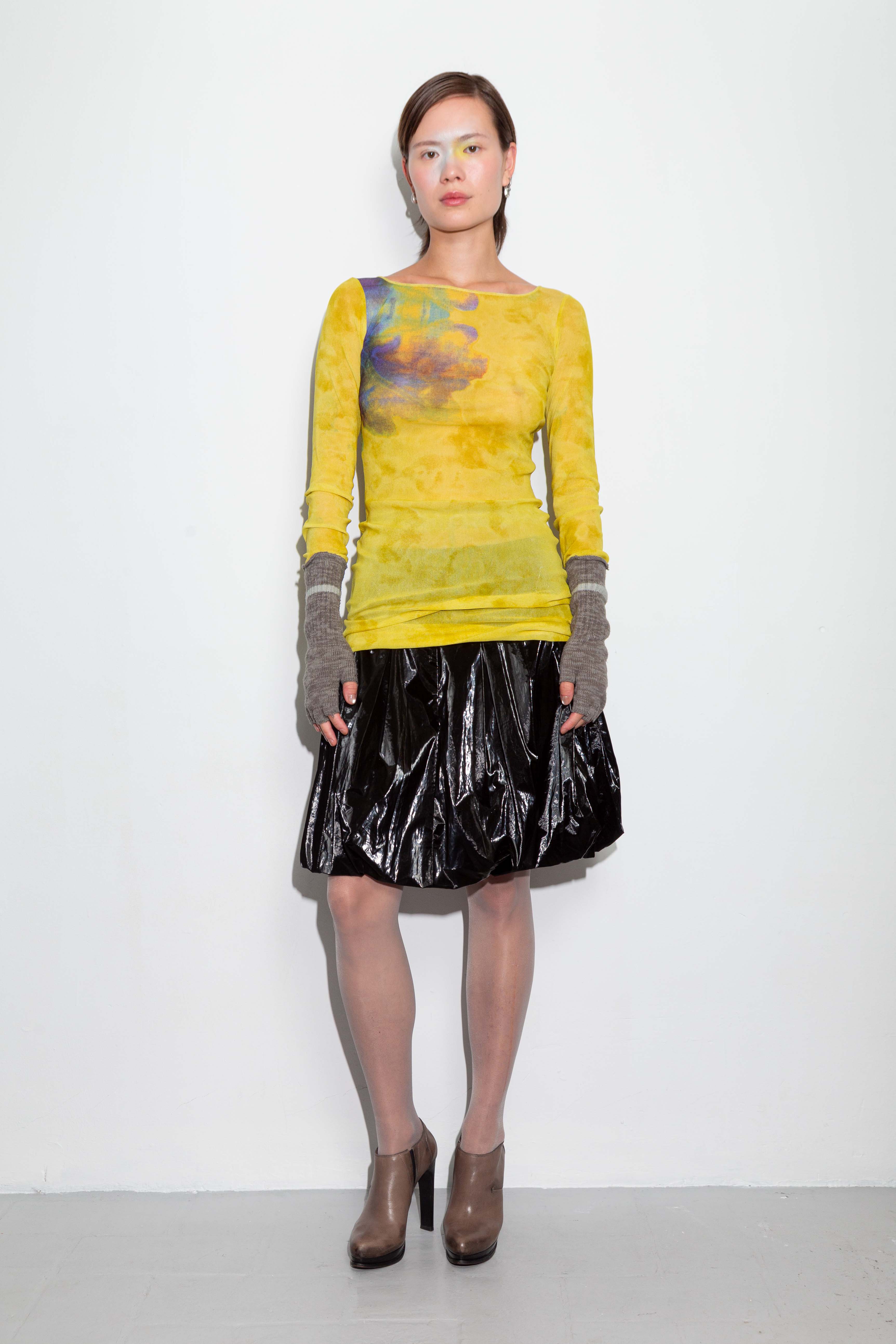 YELLOW NEON PRINTED DRESS