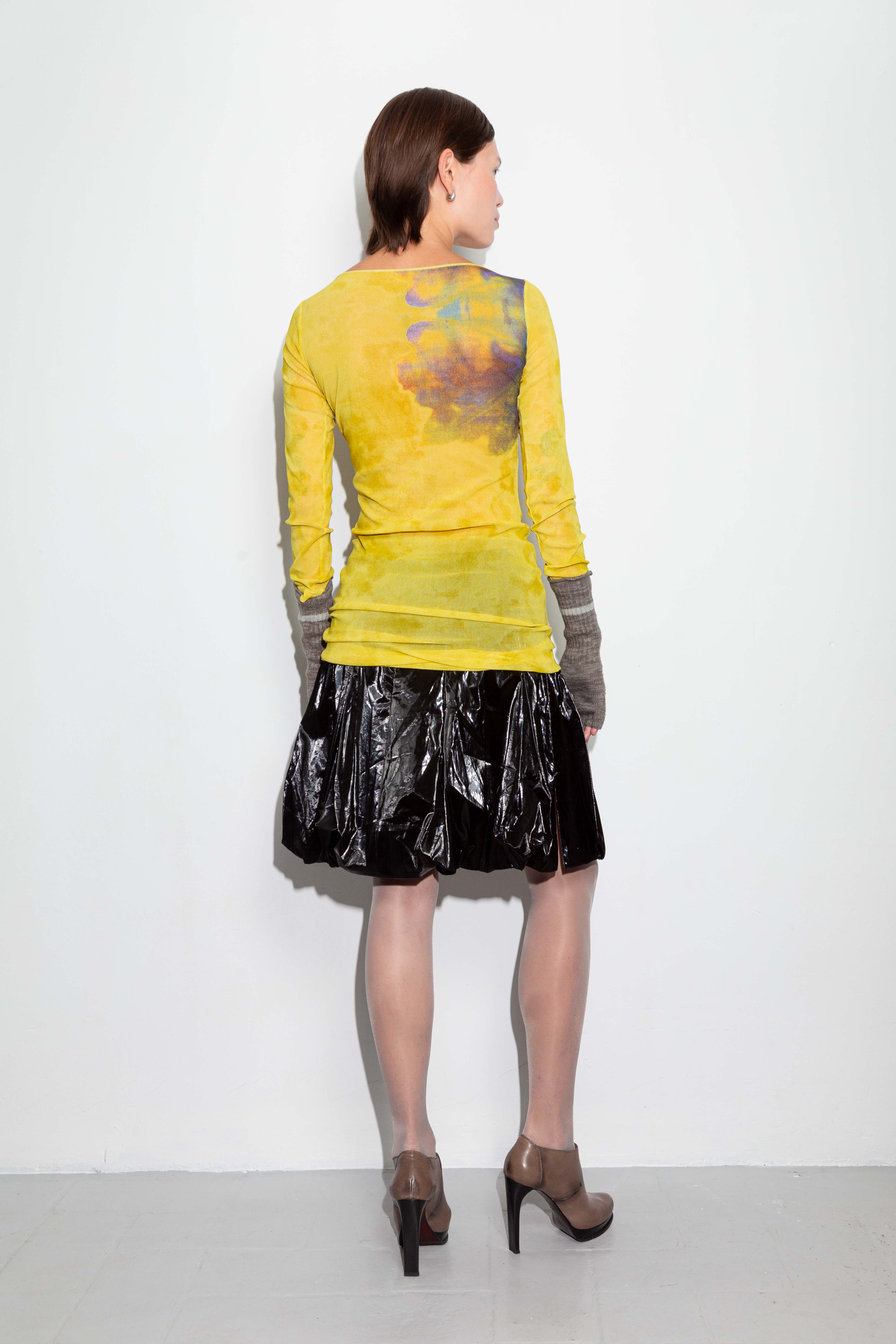 YELLOW NEON PRINTED DRESS