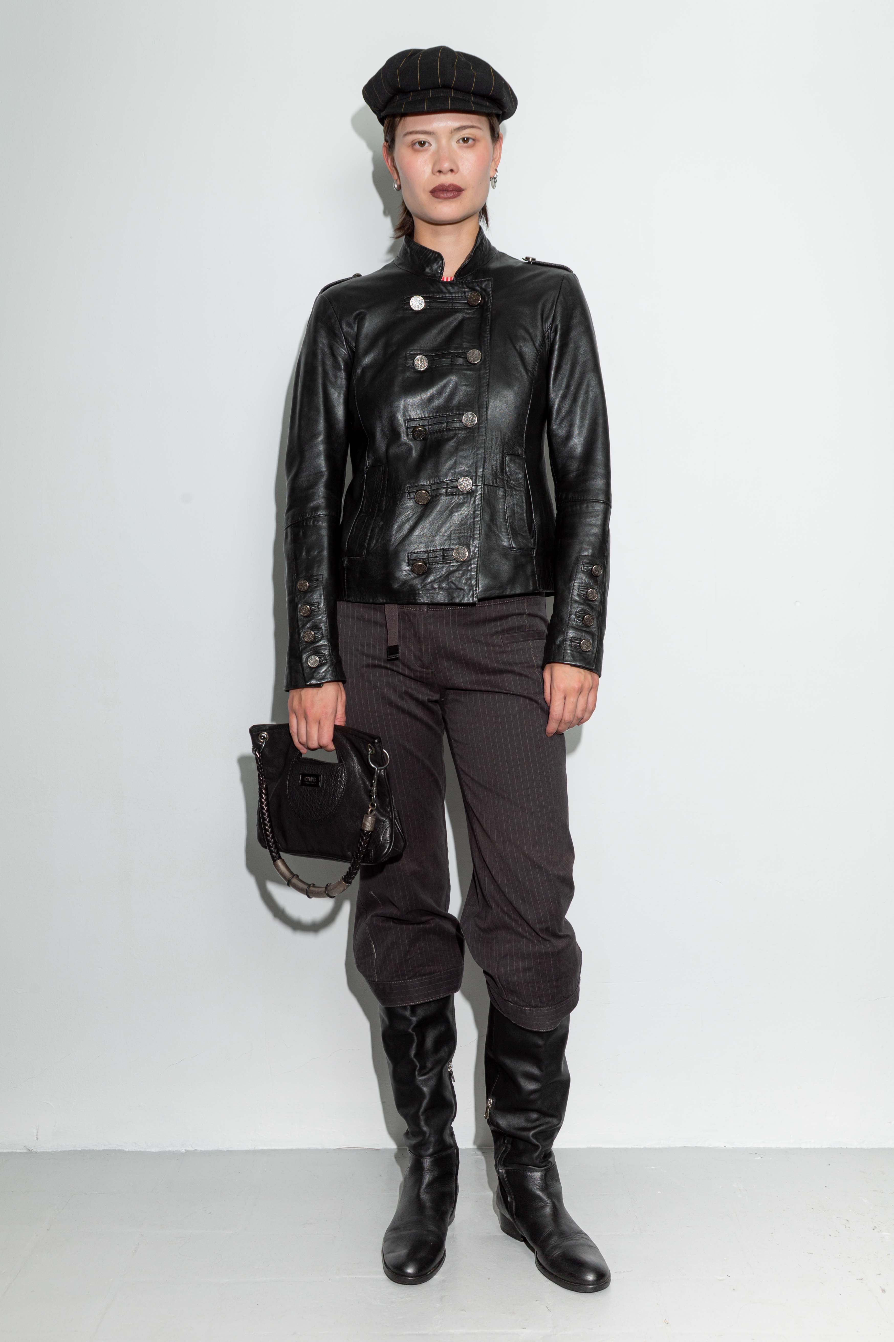 DOUBLE BUTTONED LEATHER JACKET