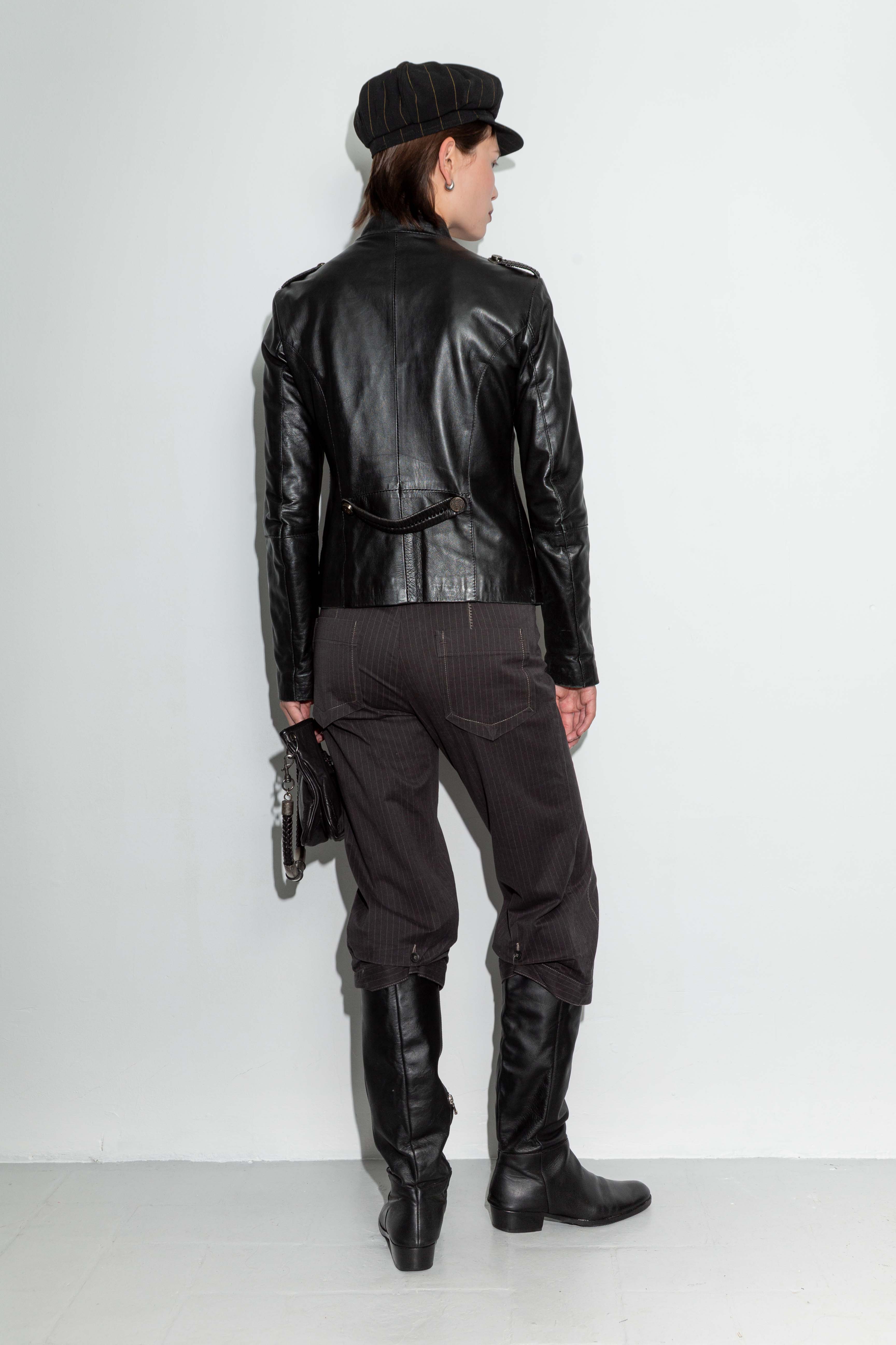 DOUBLE BUTTONED LEATHER JACKET