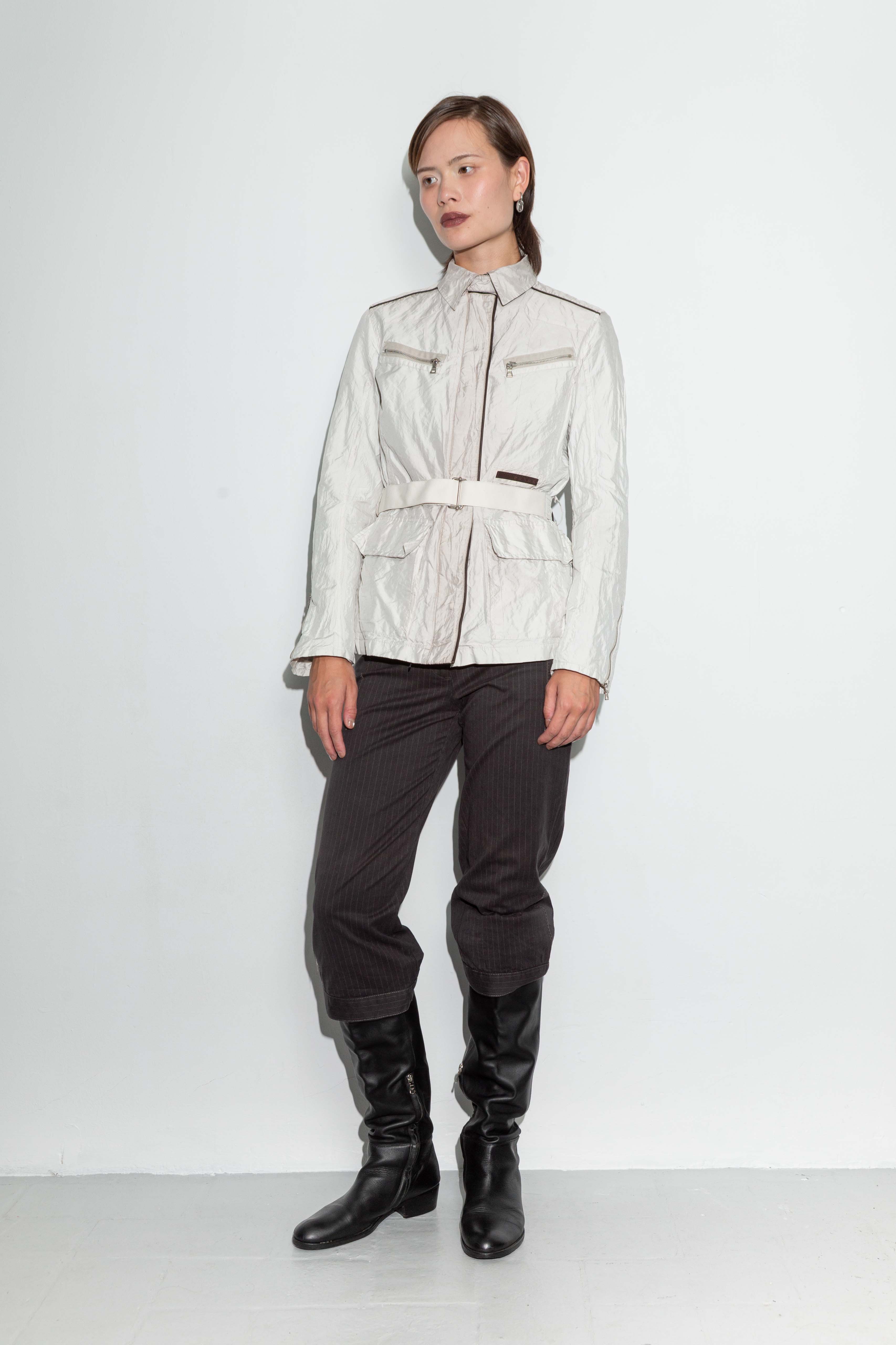PRADA 00S NYLON\LEATHER JACKET