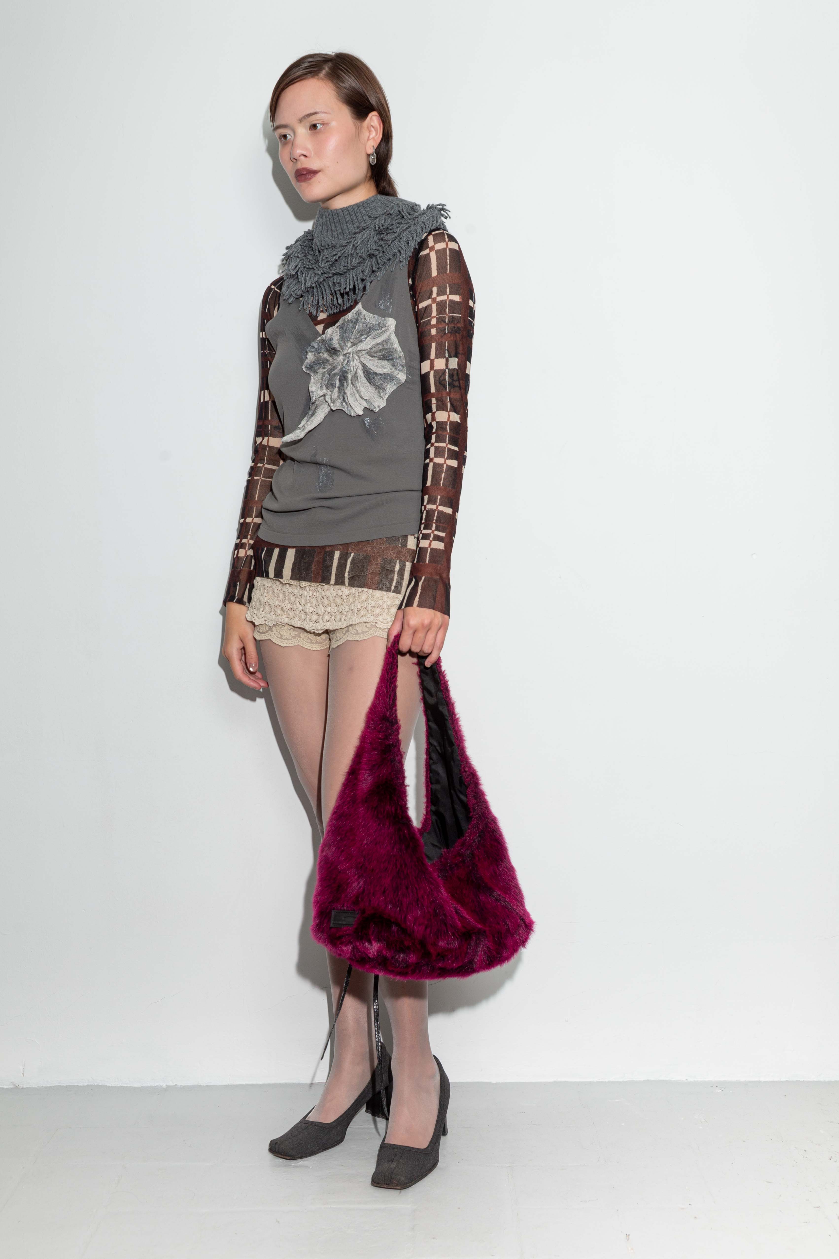 GREY FLOWER BANDAGE TOP