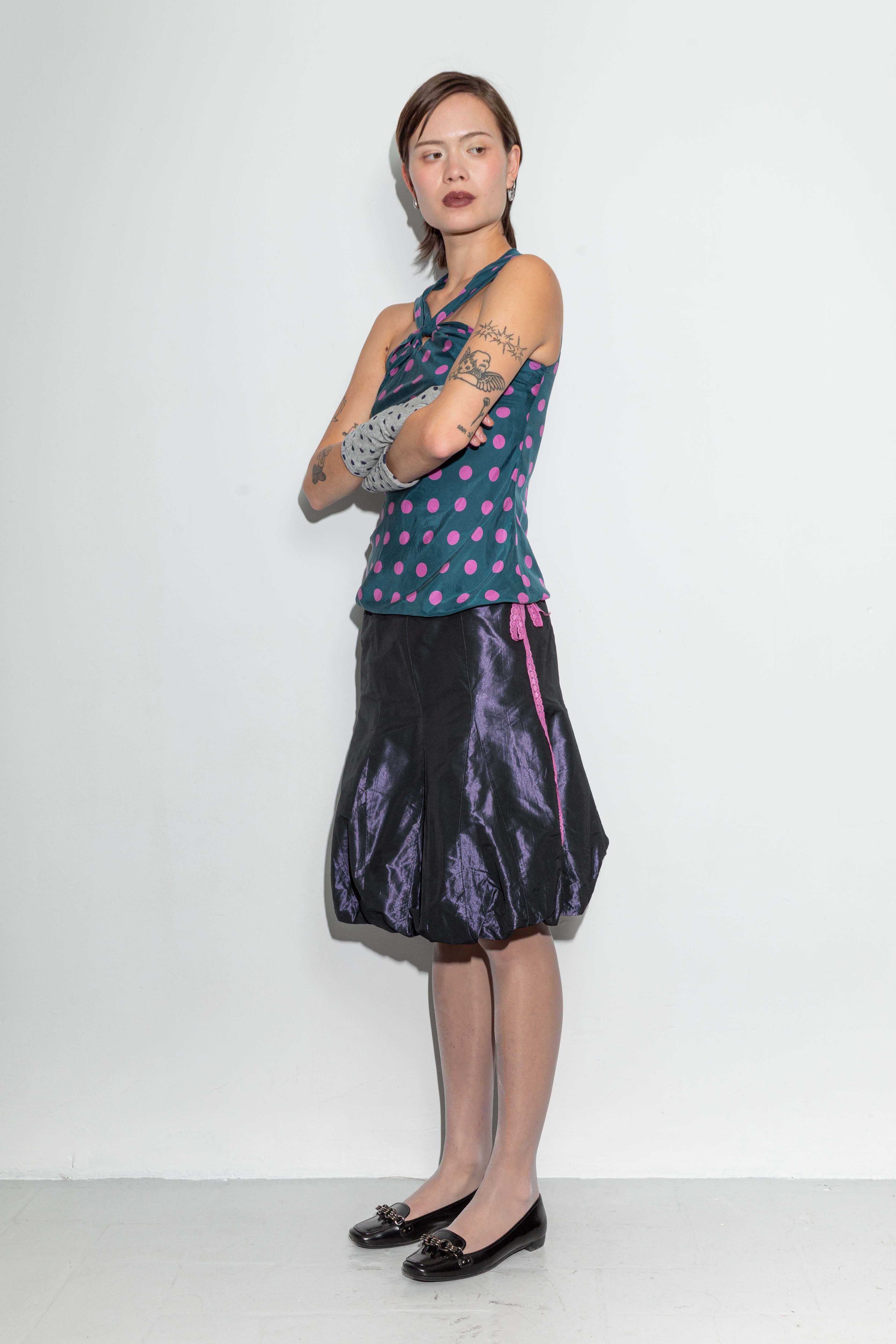 TWO TONE POLKA DOTS TOP