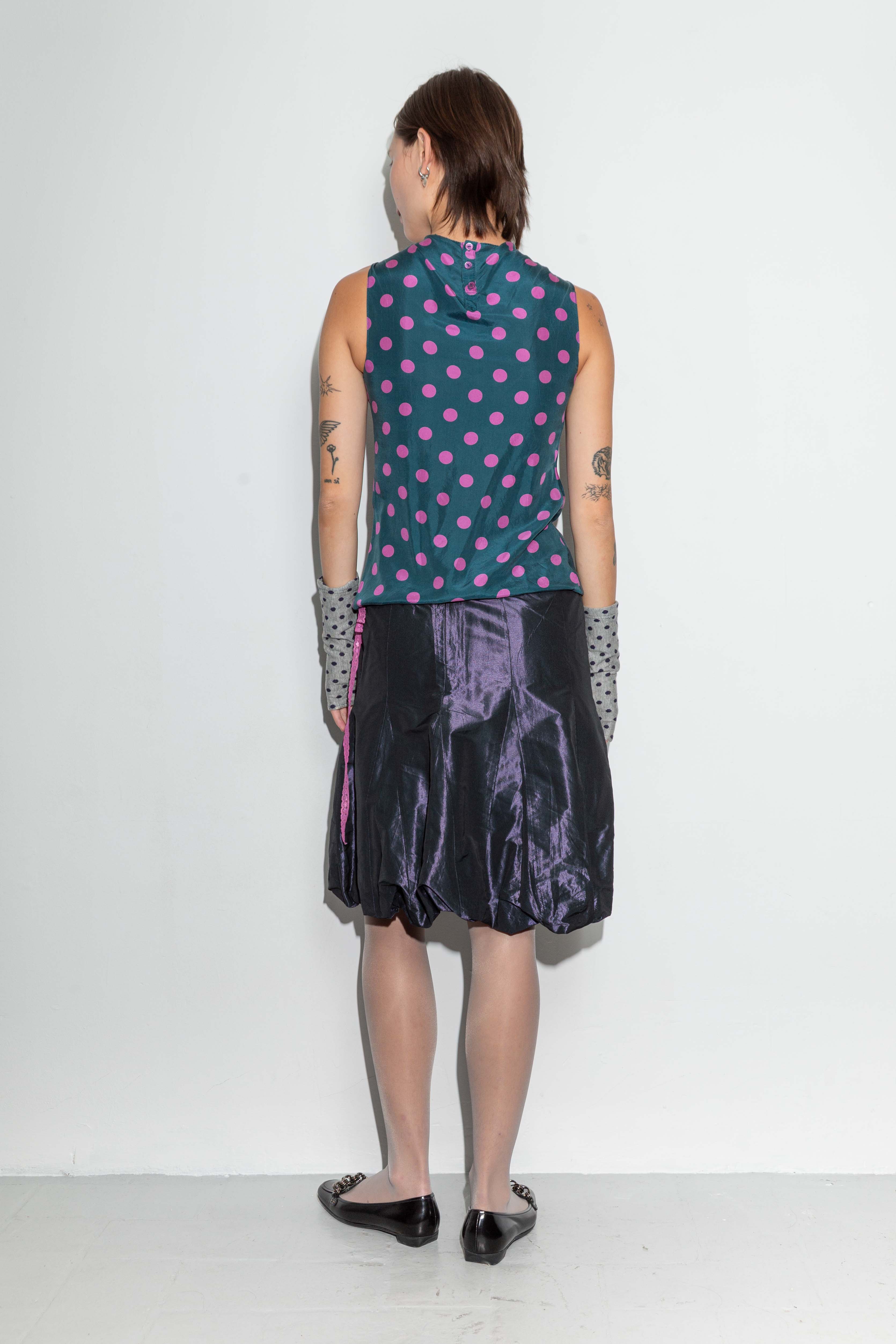 TWO TONE POLKA DOTS TOP