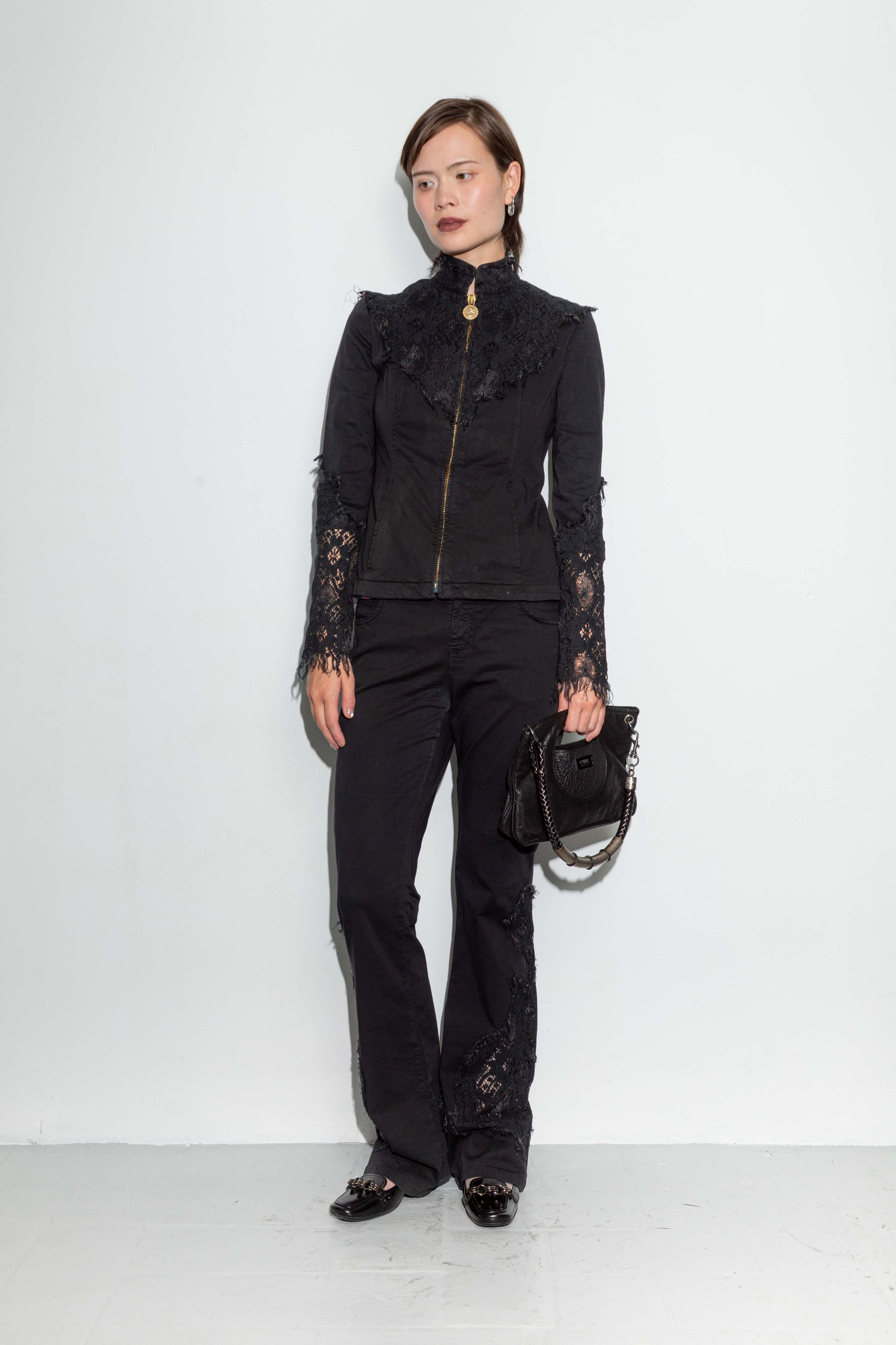 GOTH LACE FLARED PANT SET