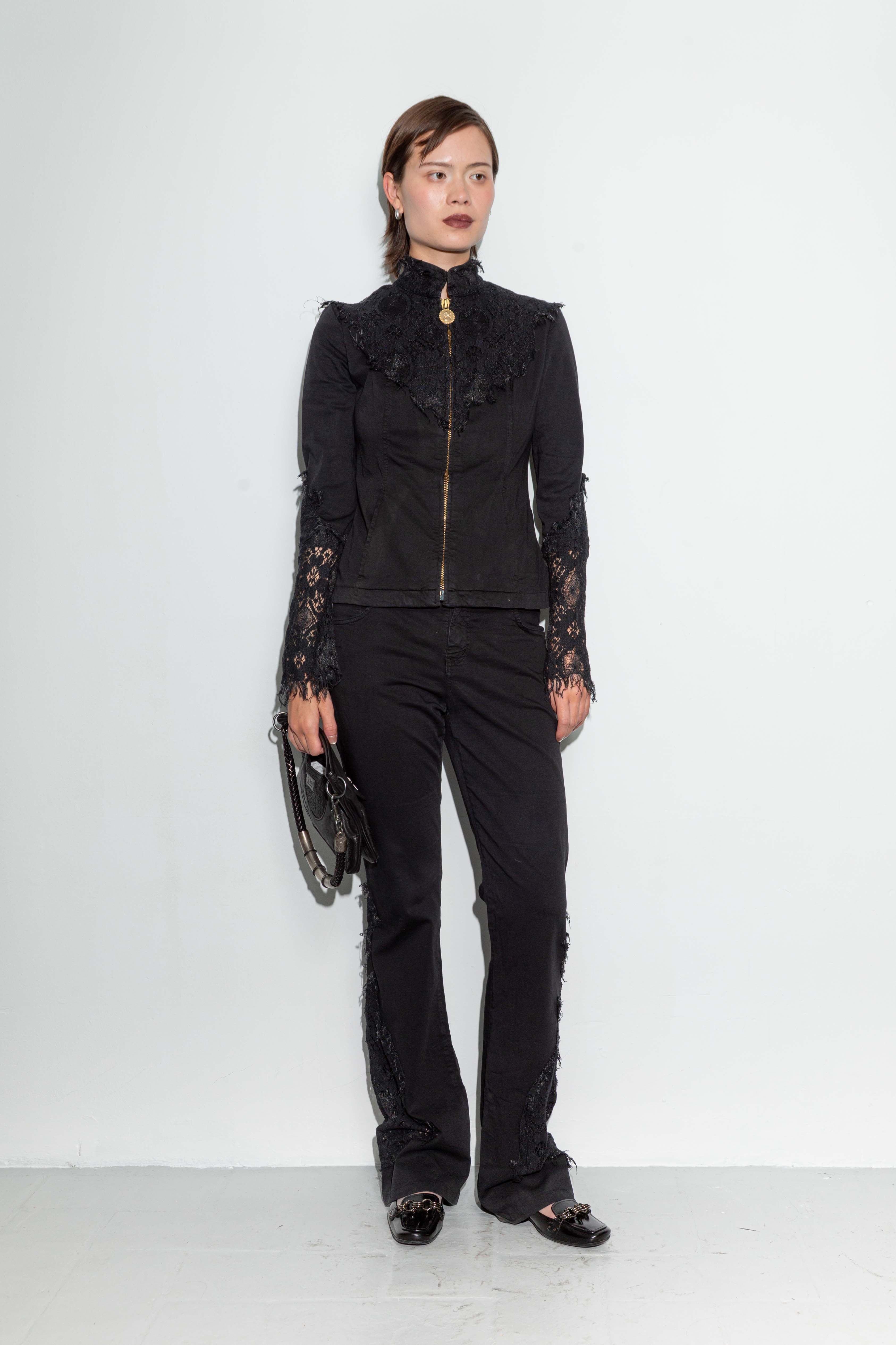 GOTH LACE FLARED PANT SET
