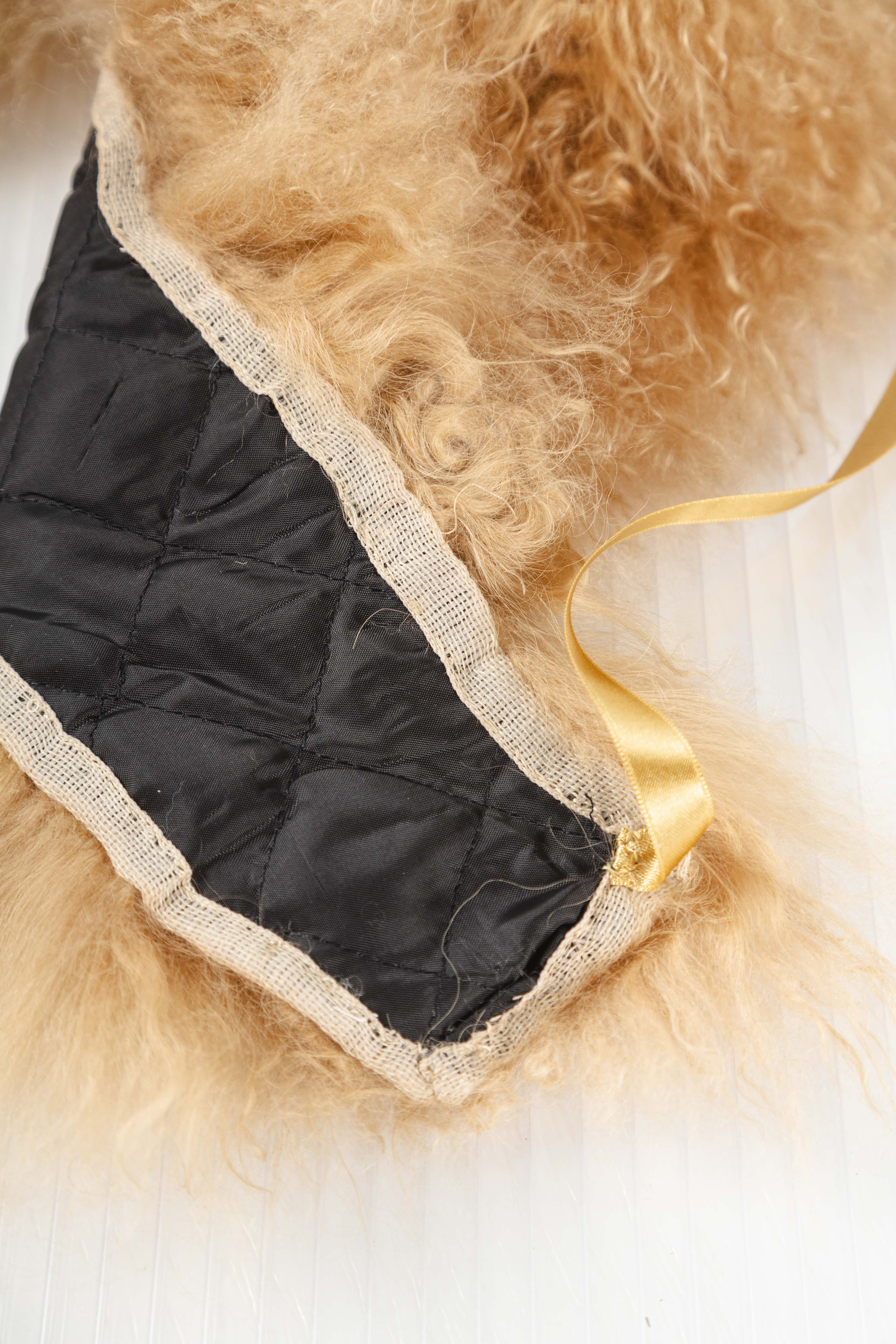 YELLOW ALPACA SHEARLING SCARF