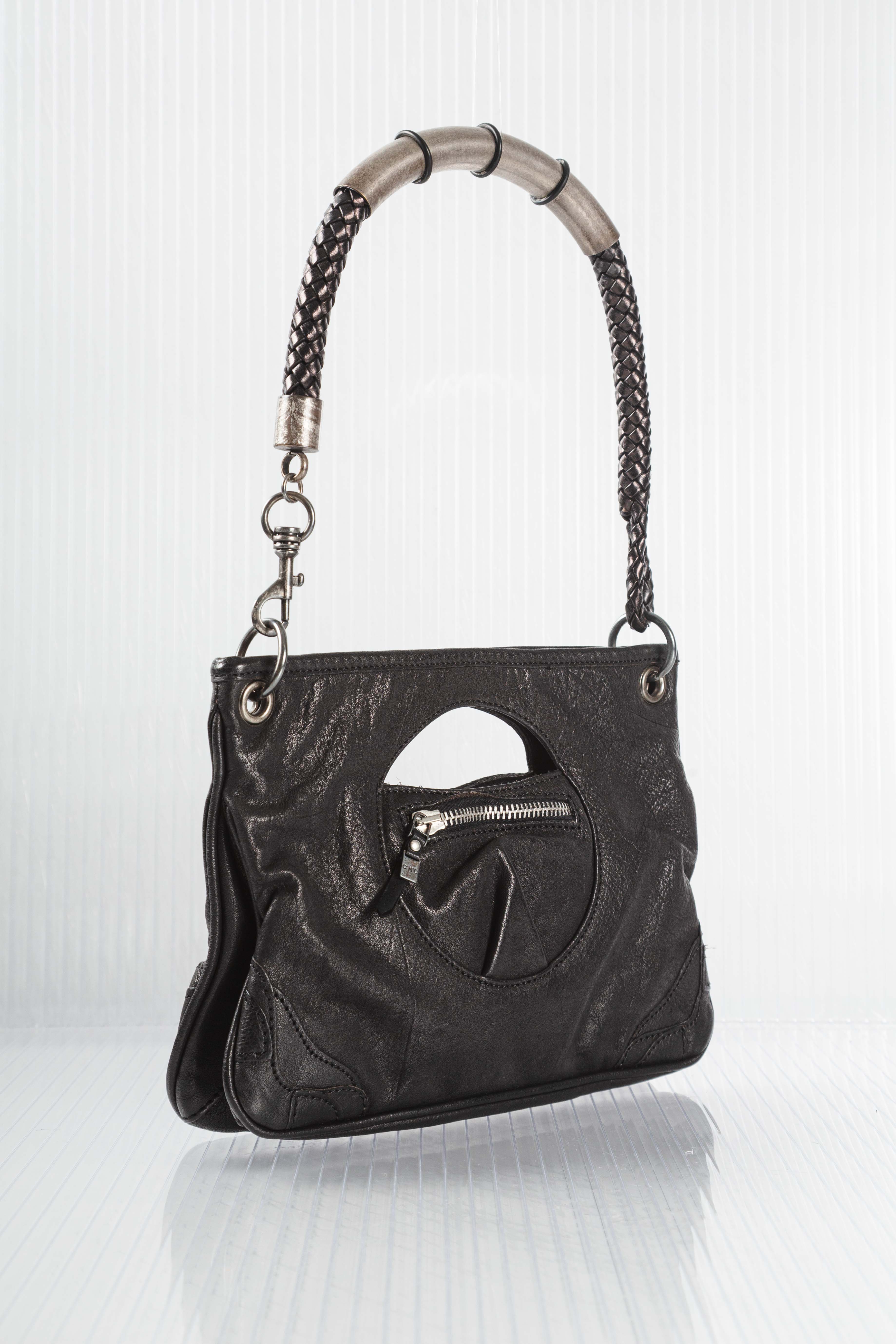 CUT-OUT LEATHER CLUTCH