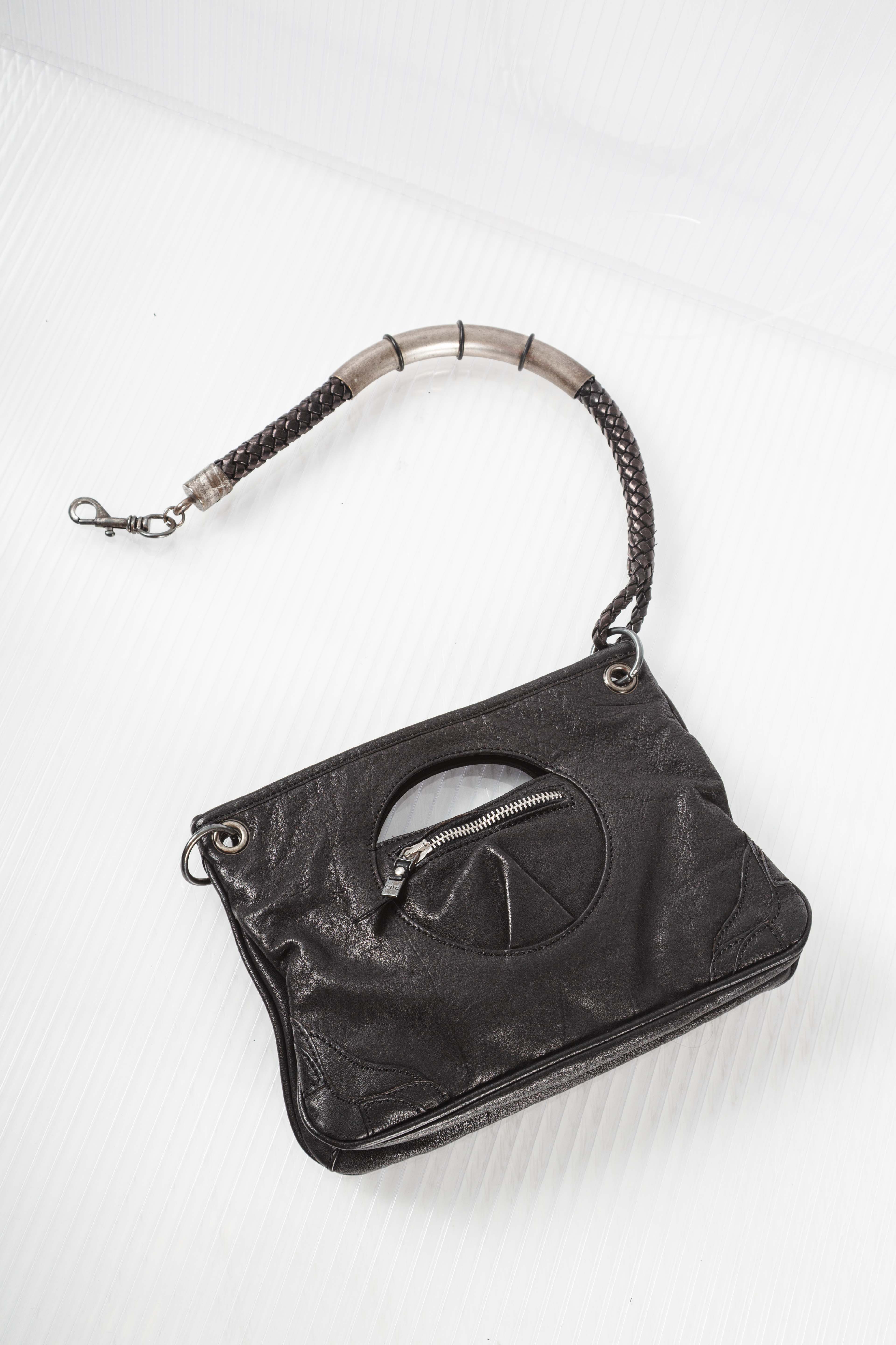 CUT-OUT LEATHER CLUTCH