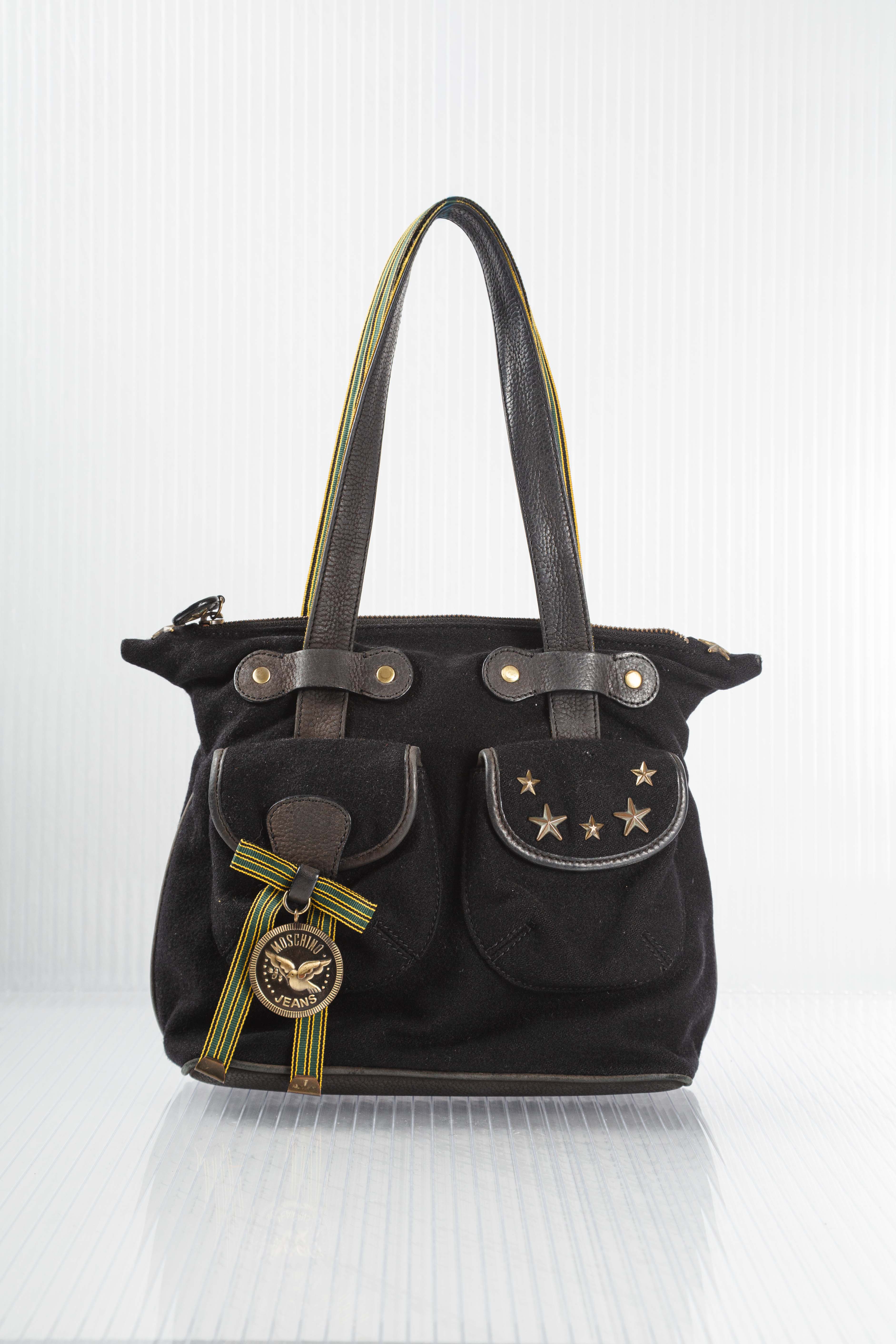 WOOL BOW BUCKLED TOTEBAG
