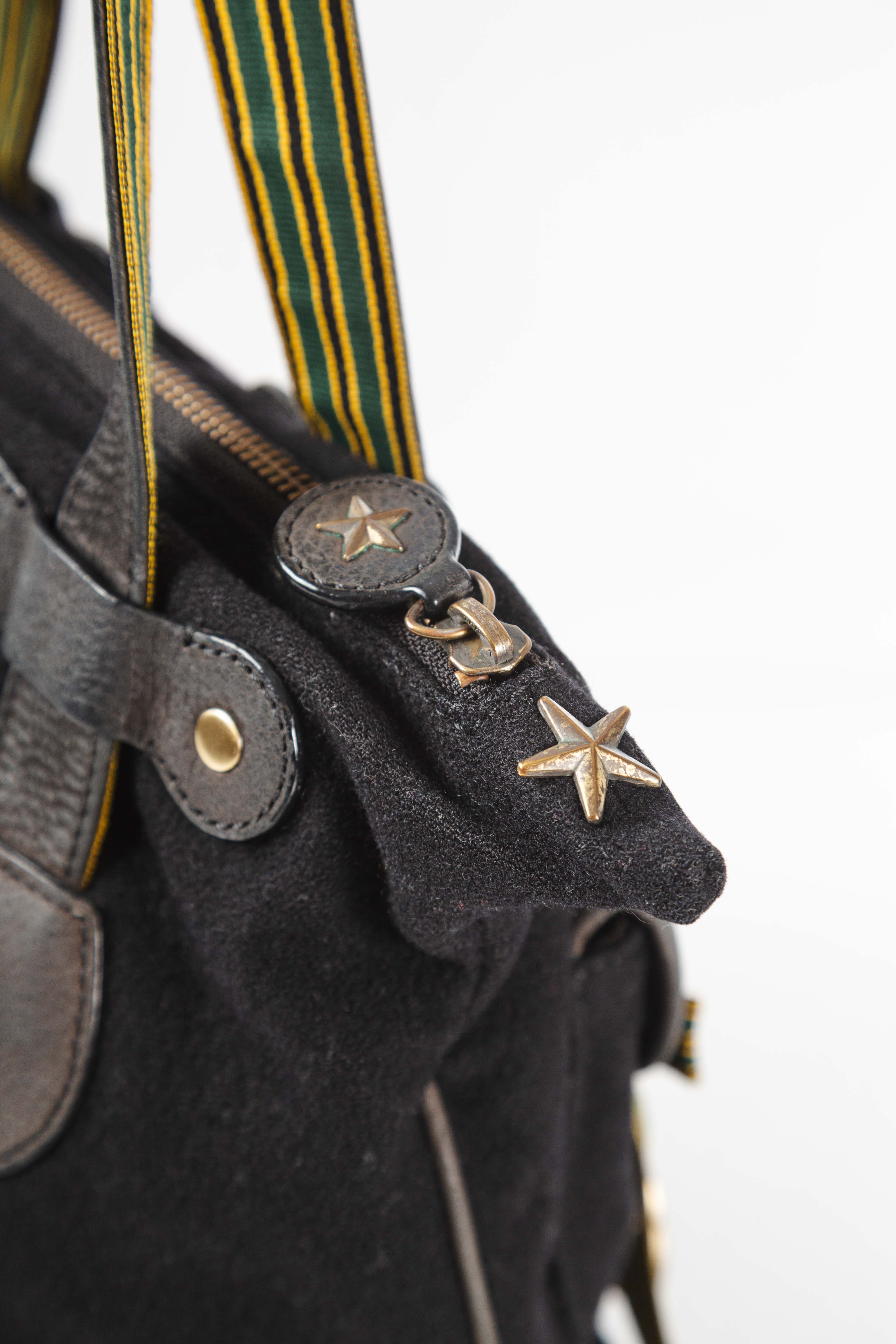 WOOL BOW BUCKLED TOTEBAG