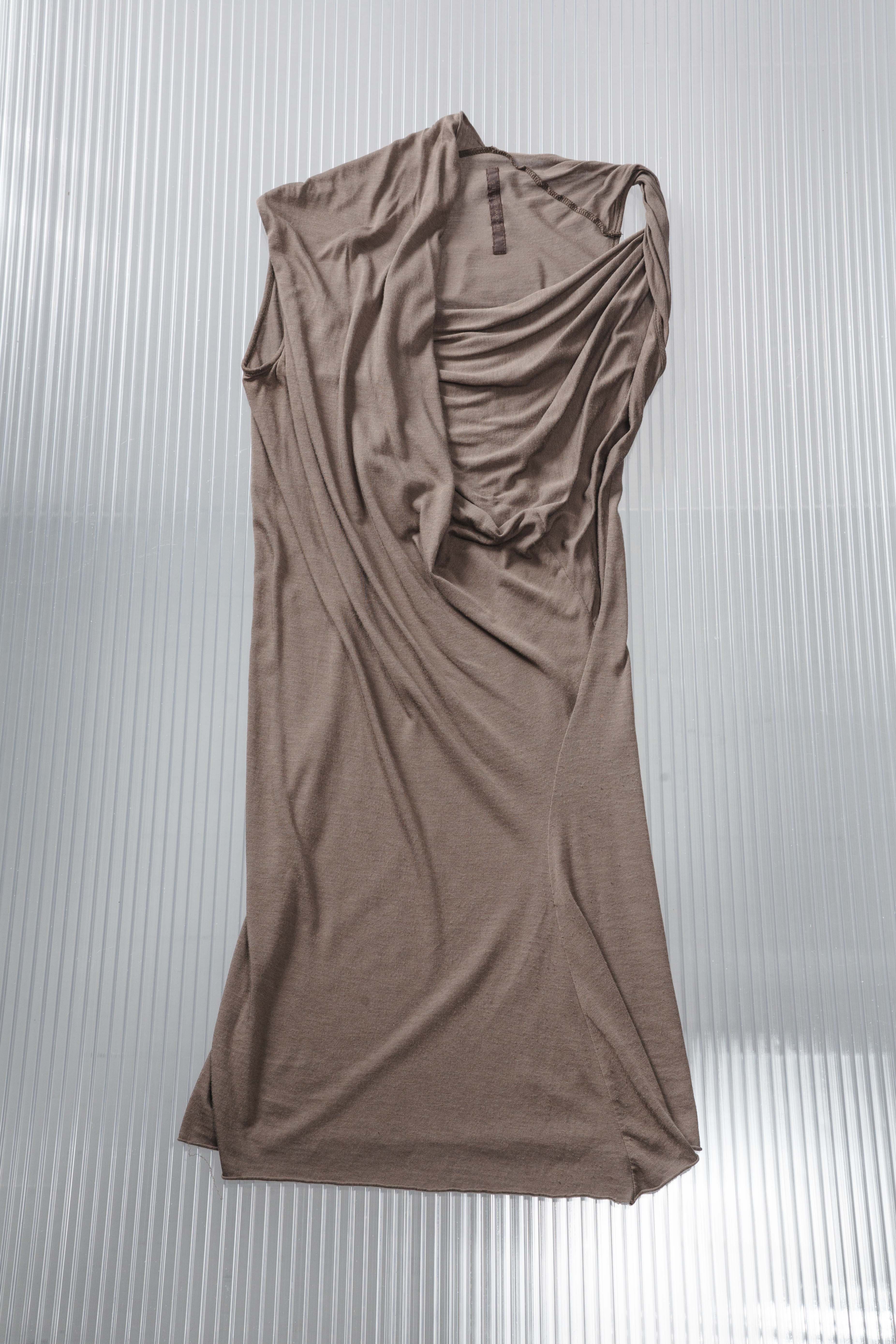 DRAPED COWL NECK TANK DRESS